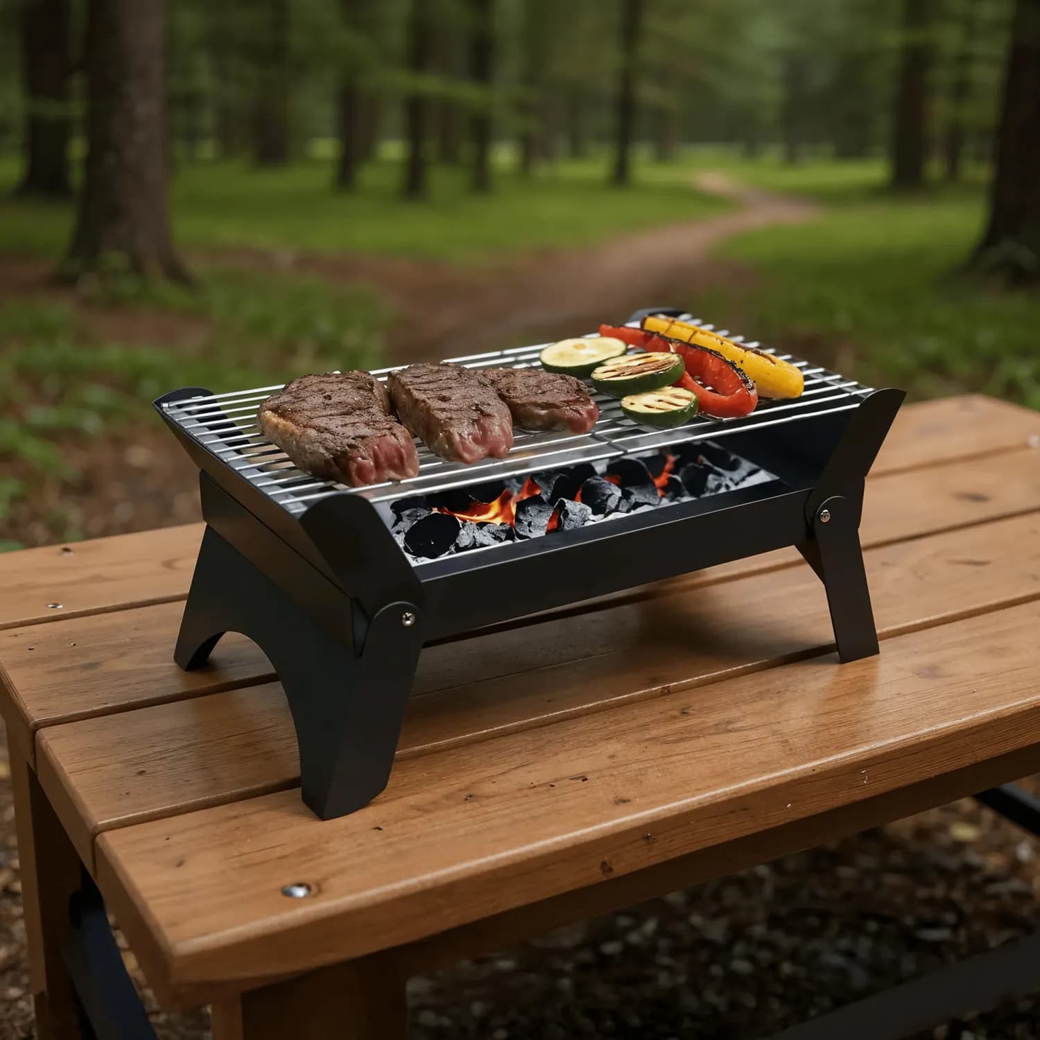 Green Lion BBQ Grill Quadra - Foldable, Portable, Black 3