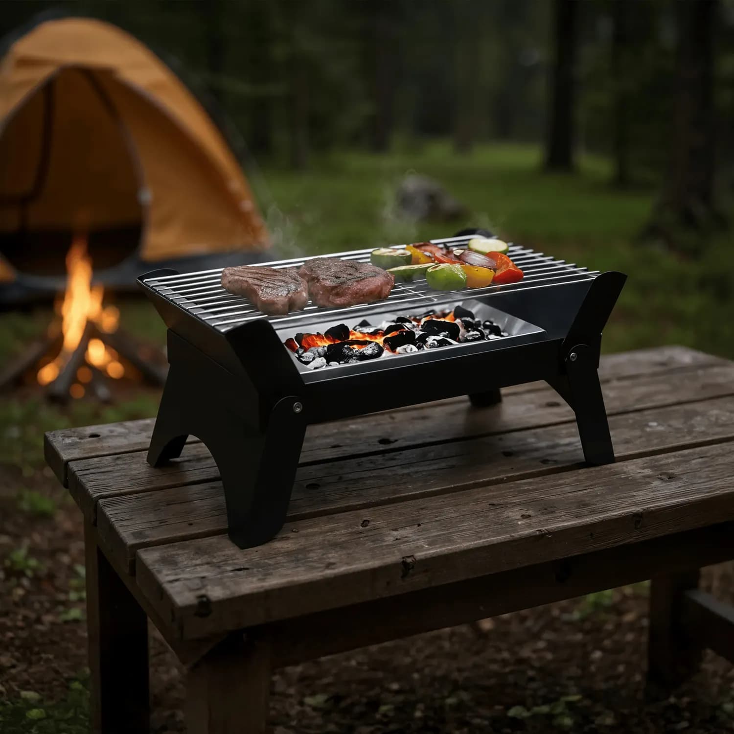 Green Lion BBQ Grill Quadra - Foldable, Portable, Black 4