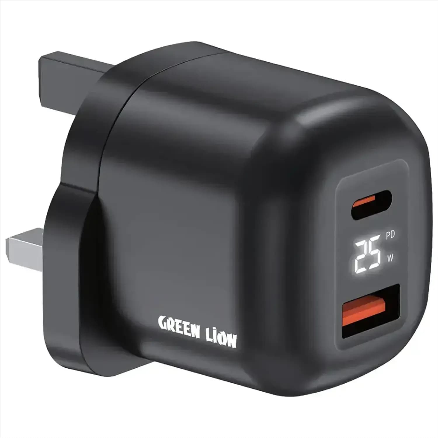 Green Lion Charger Q-Series - USB-C & USB-A, Black Green Lion Charger Q-Series - USB-C & USB-A, Black