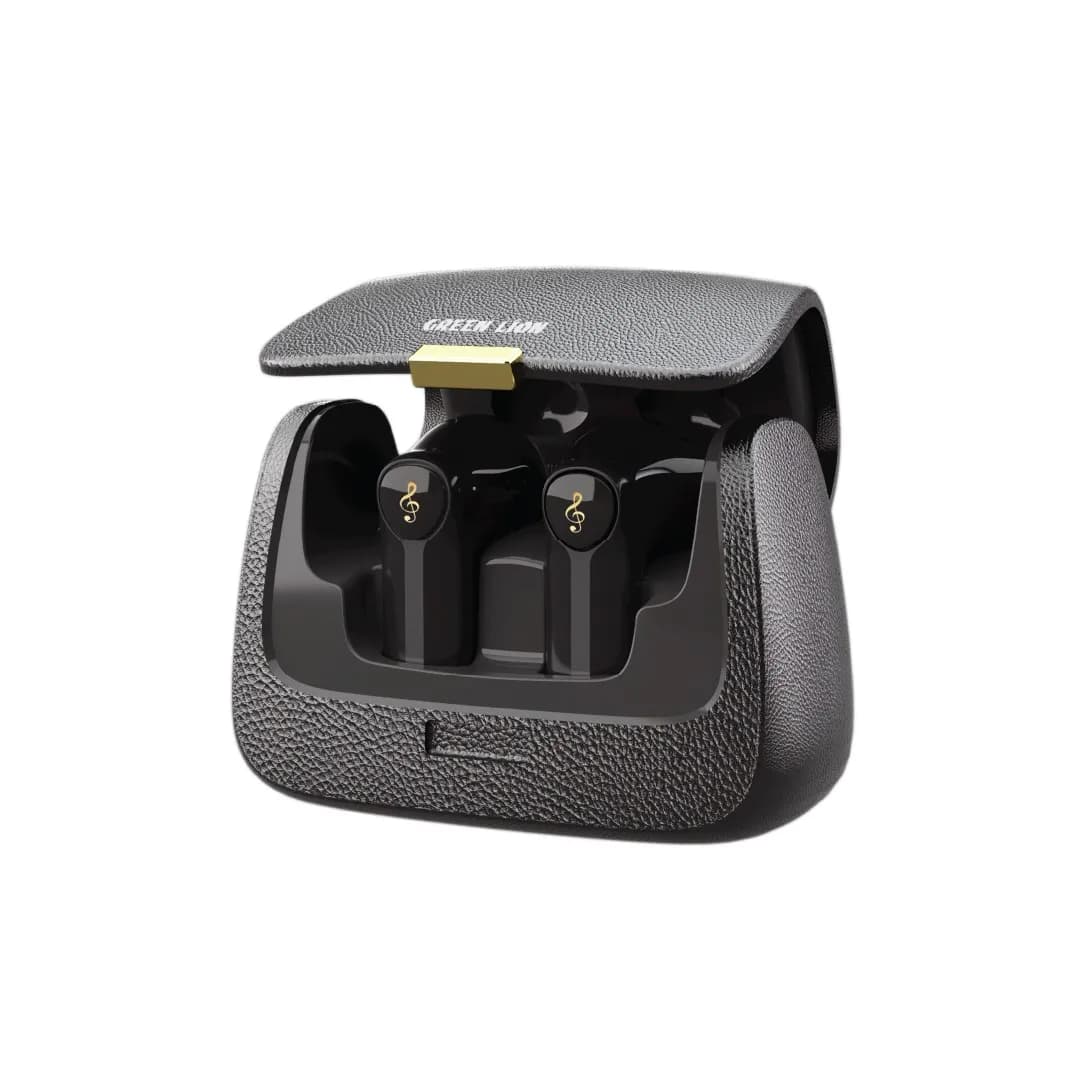 Green Lion True Wireless Earbuds GNQUEENSTWSBK - ANC, Black — Green 2