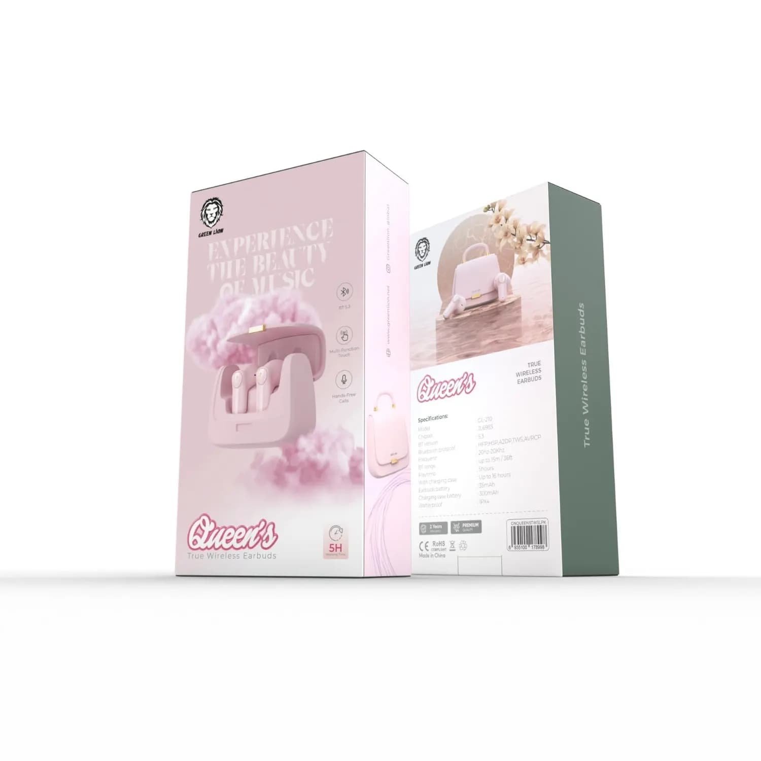 Green Lion Earphones - Mini Bag Style, Light Pink 4
