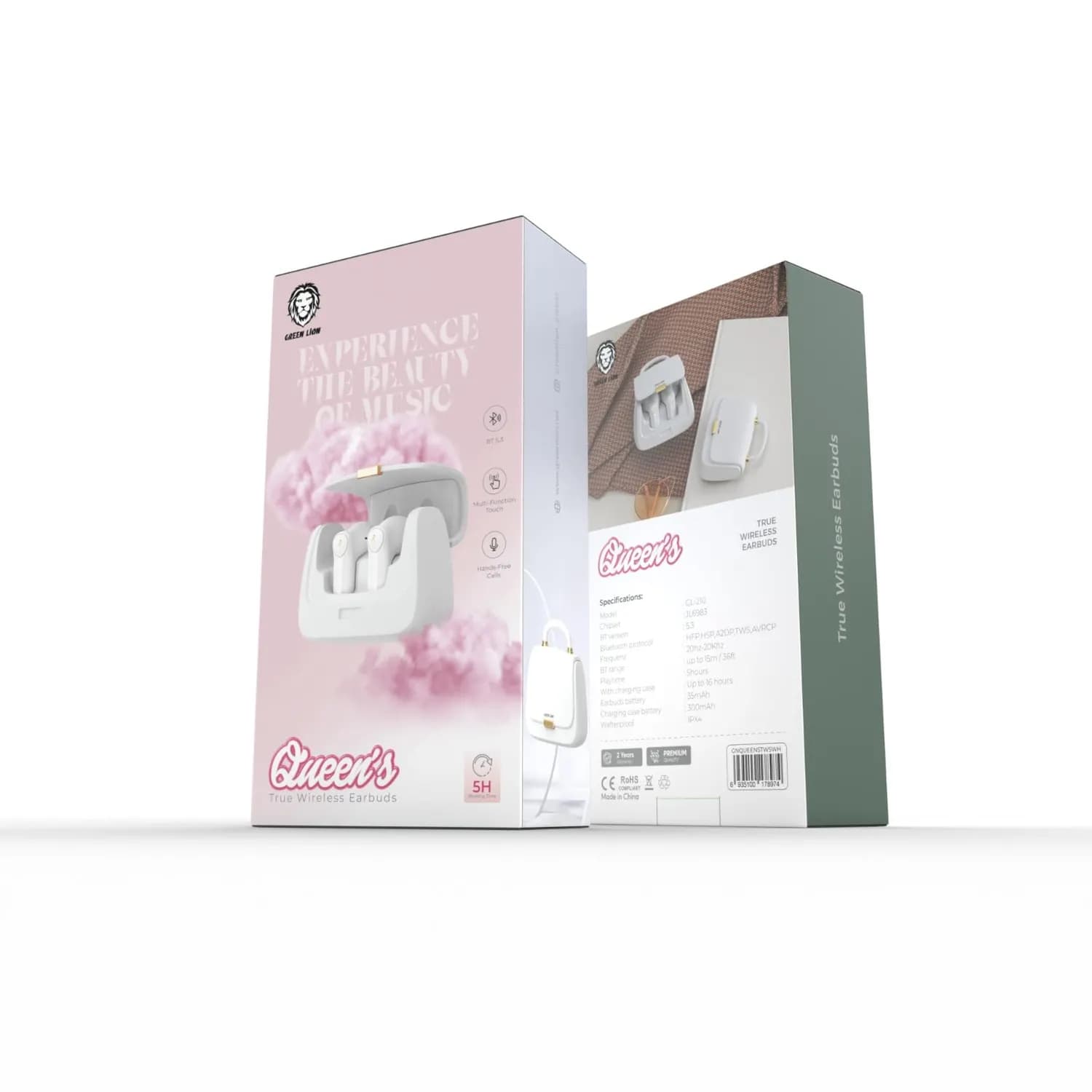 Green Lion Earbuds Queen GNQUEENSTWS - True Wireless, White 3