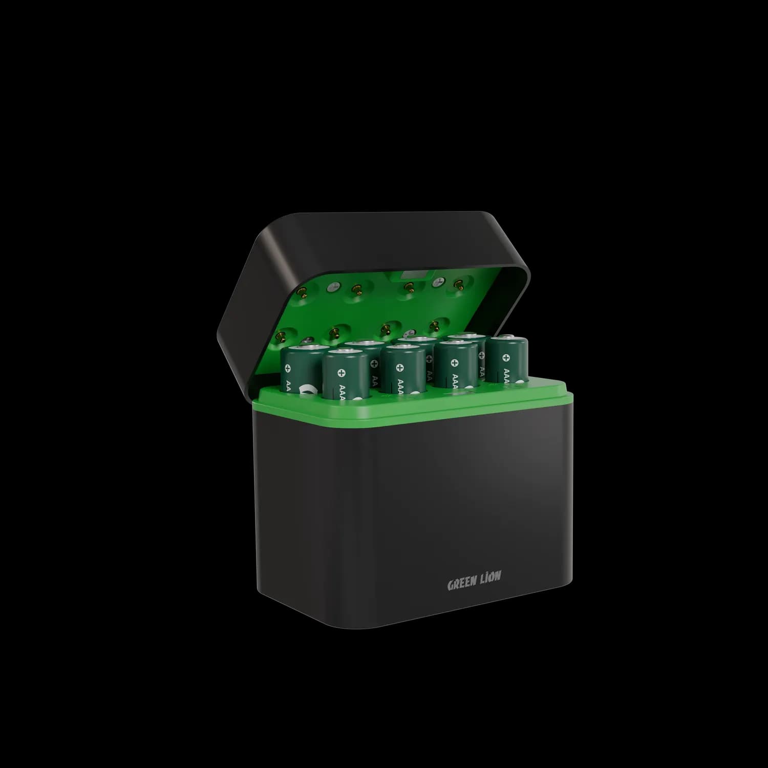 Green Lion Battery Dock GRB-13 - Rechargeable 4xAA + 4xAAA USB-C, Black 4