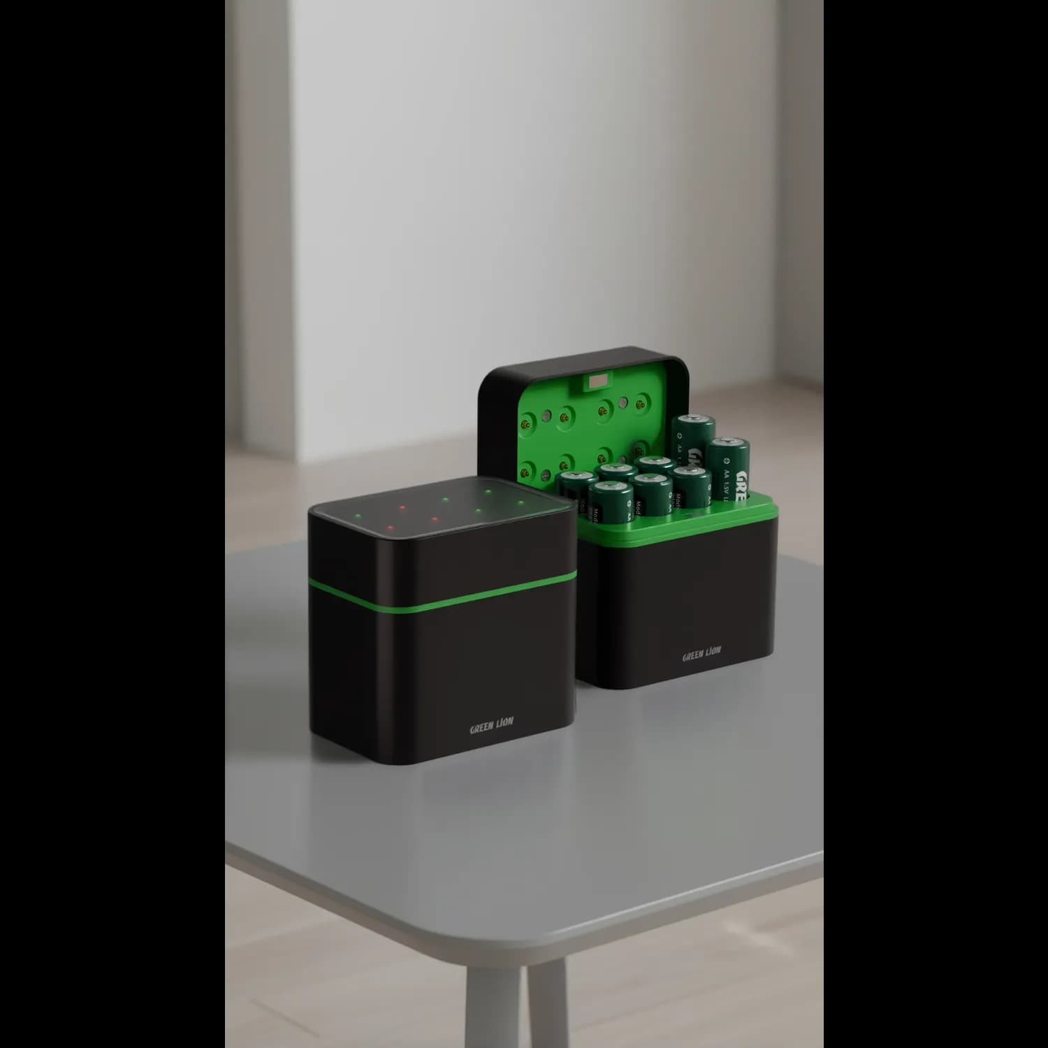 Green Lion Battery Dock GRB-11 - Rechargeable 8xAA USB-C, Black 2