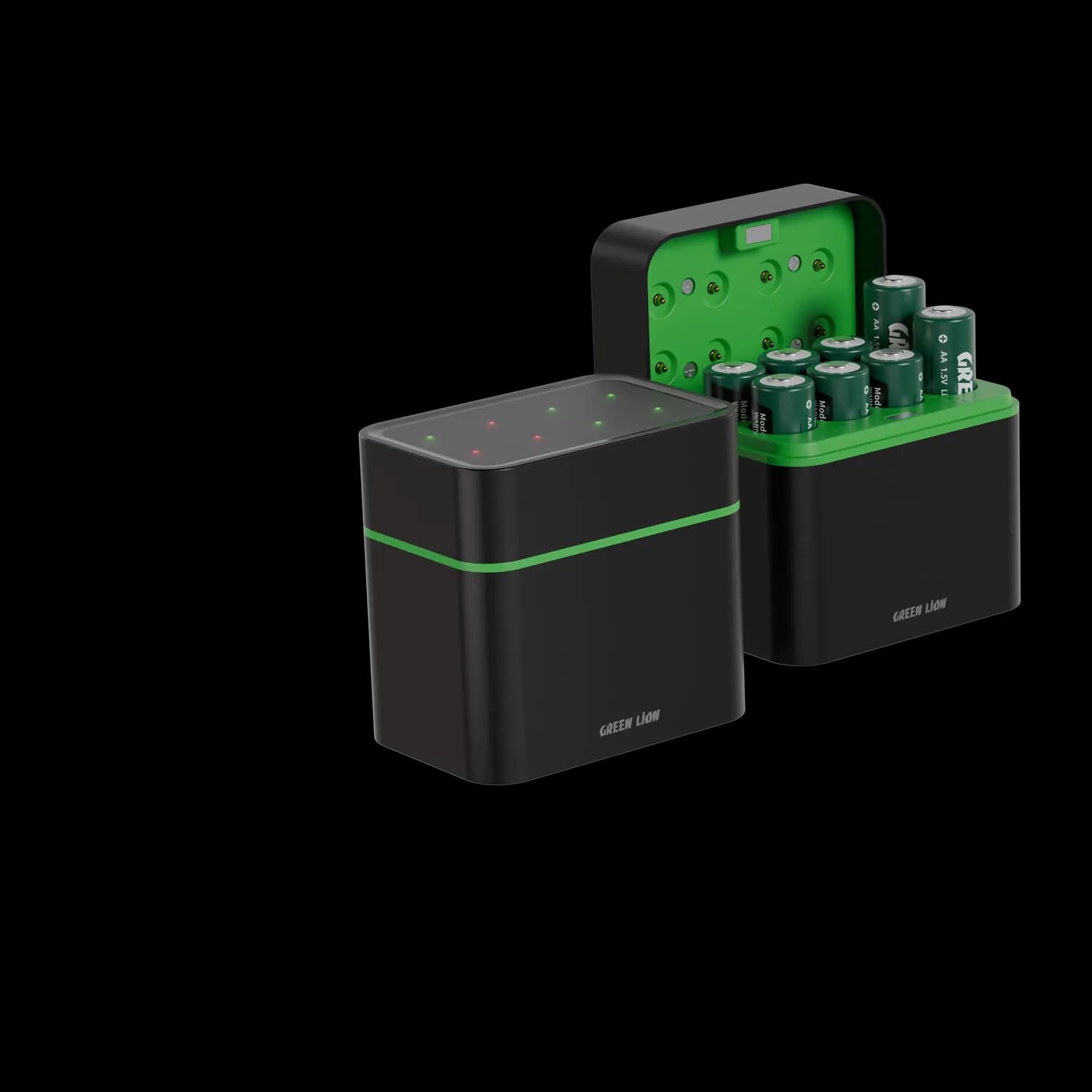 Green Lion Battery Dock GRB-11 - Rechargeable 8xAA USB-C, Black 5