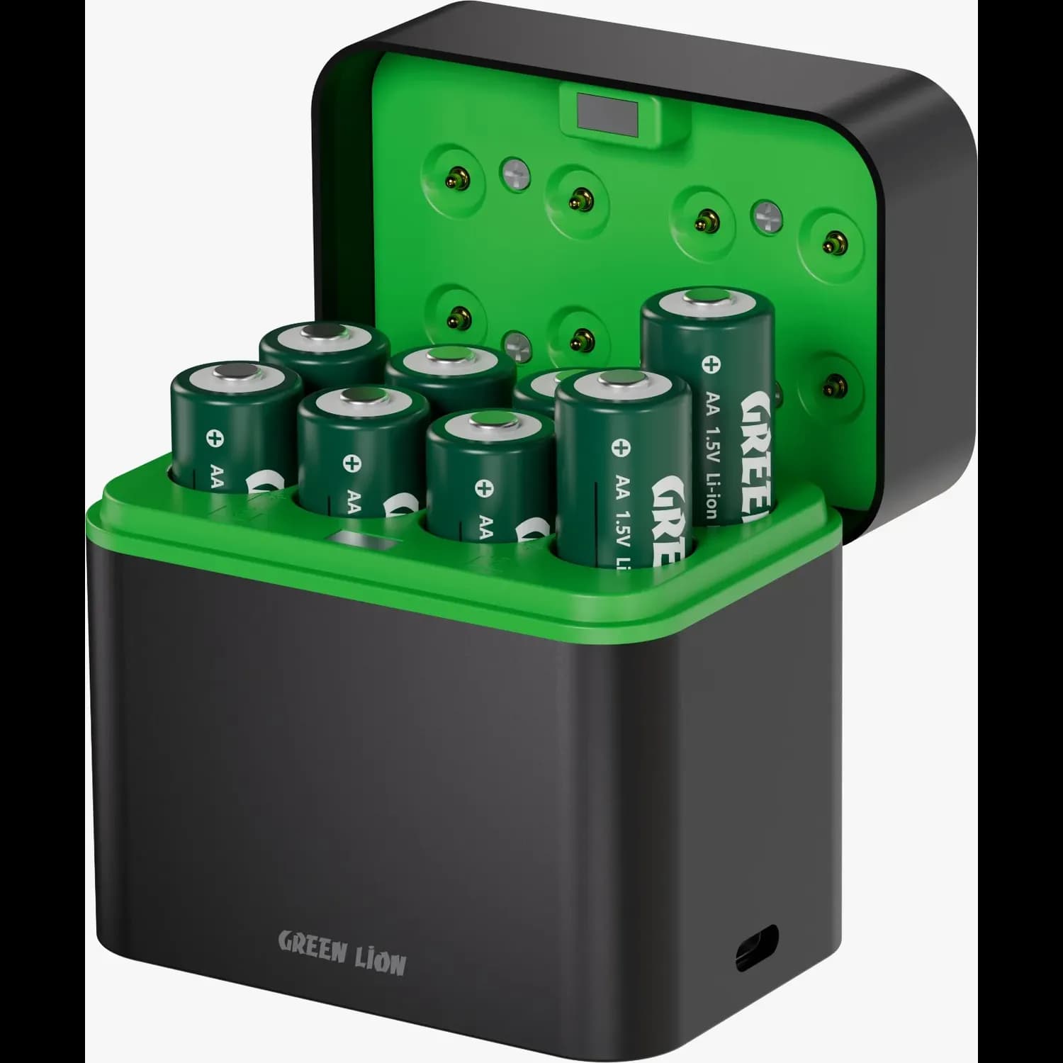 Green Lion Battery Dock GRB-11 - Rechargeable 8xAA USB-C, Black 1 Green Lion Battery Dock GRB-11 - Rechargeable 8xAA USB-C, Black 1