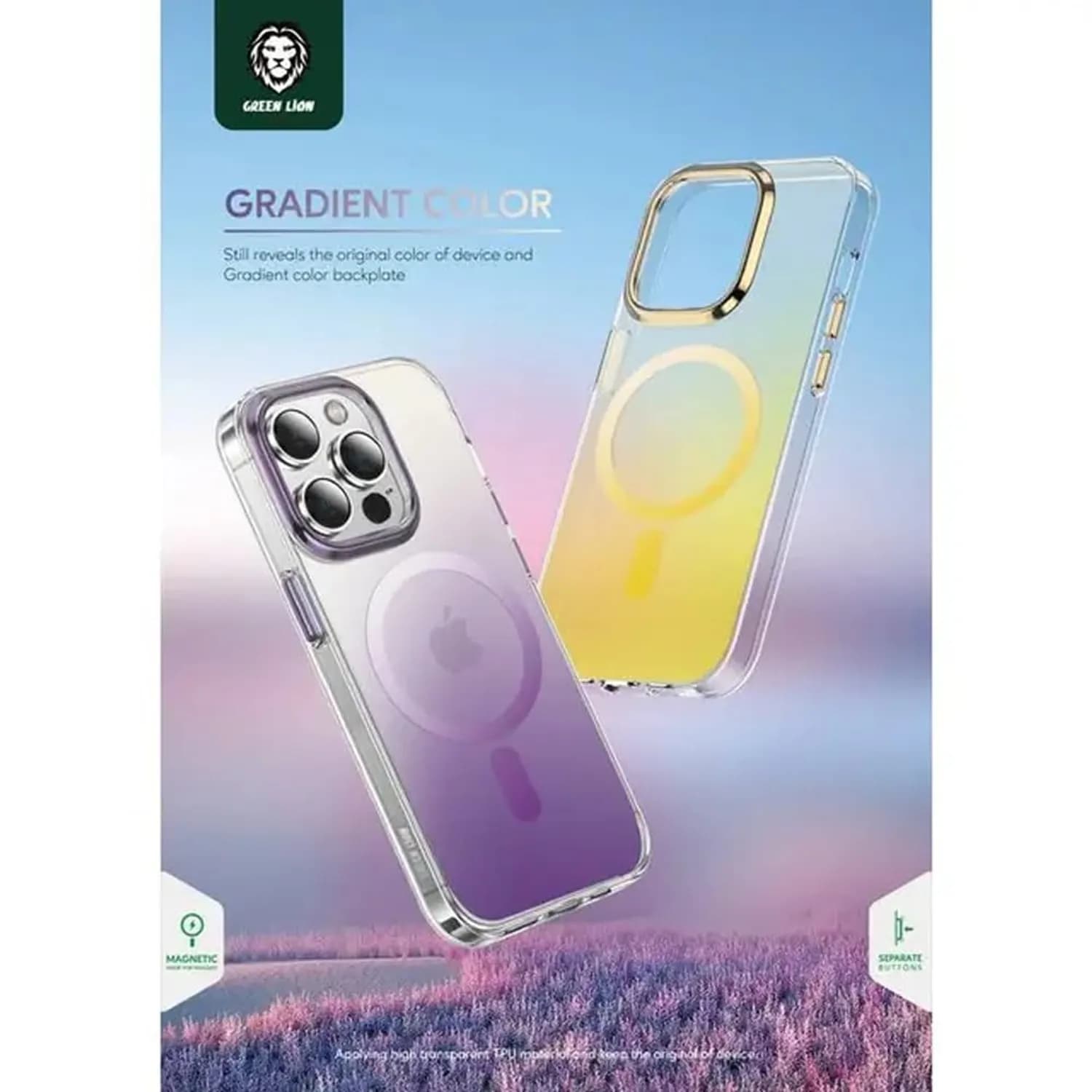 Green Lion Phone Case iPhone 14 Pro 6.1" - Rainbow Gold 2
