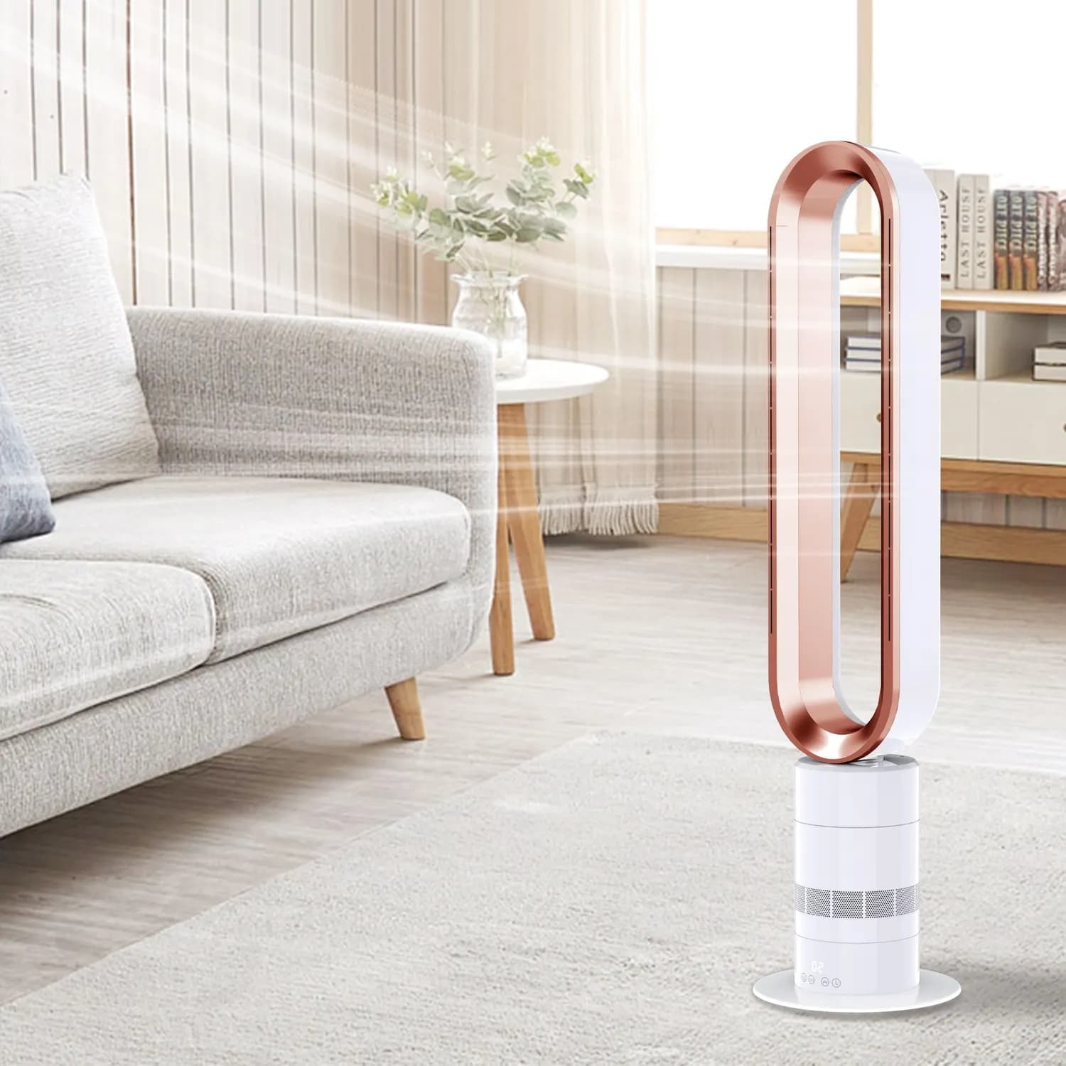 Green Lion Air Cooler - Rechargeable, Blade-Less, White & Gold 6