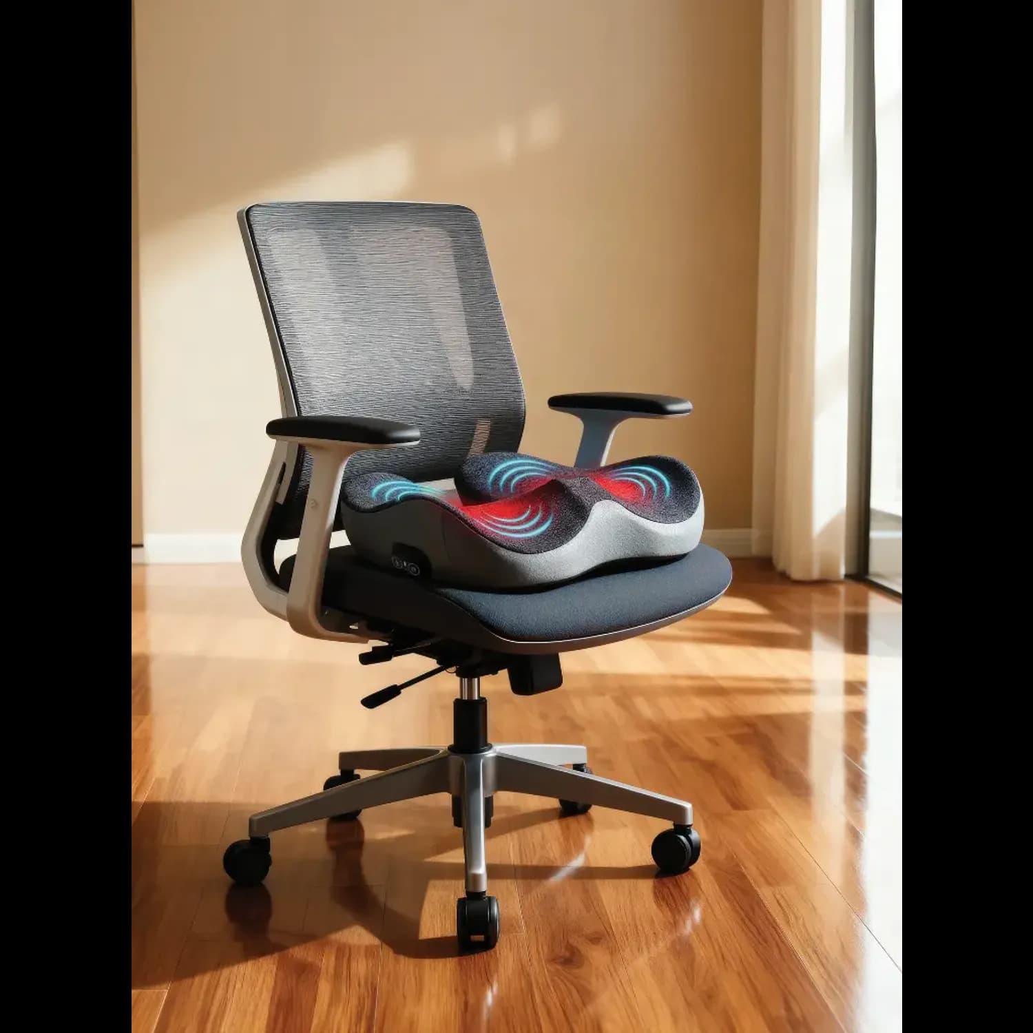 Green Lion Seat Cushion RELIEVE PRO - Massage Function, Gray 3