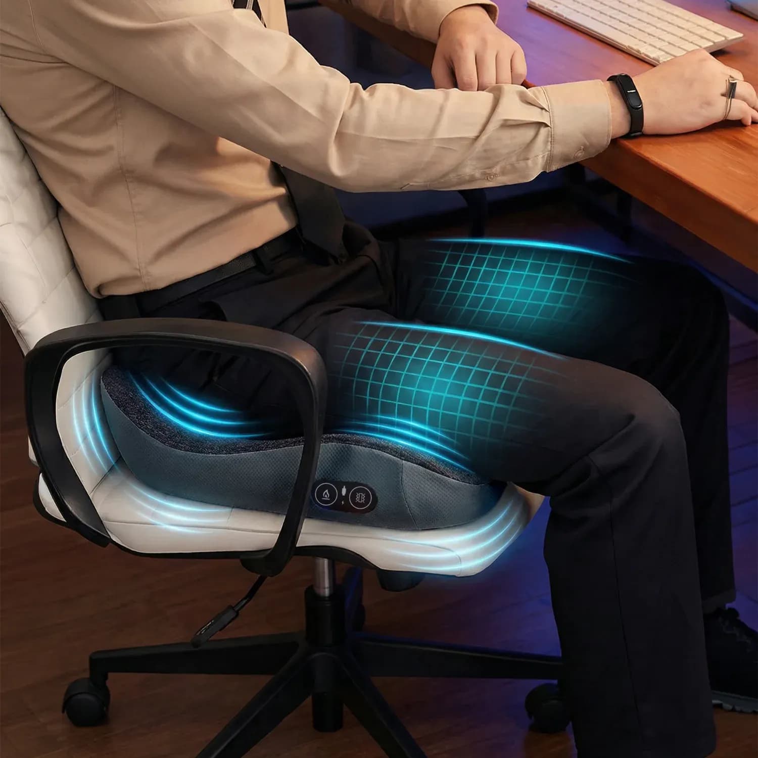 Green Lion RELIEVE Seat Cushion, Massage & Heat Therapy, - Grey 2