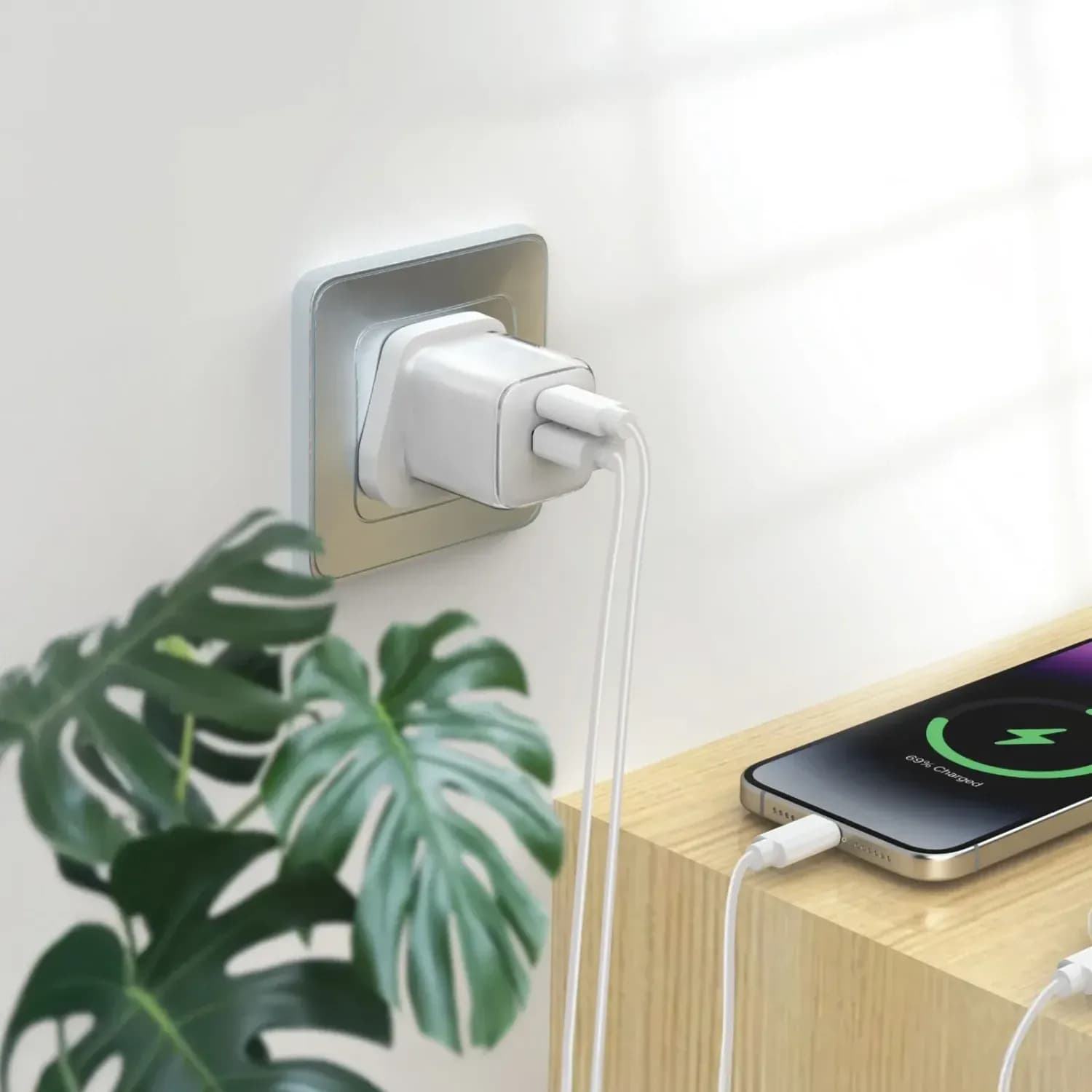 GREEN LION Wall Charger - Dual Port 20W PD & 18W QC, White — White 2