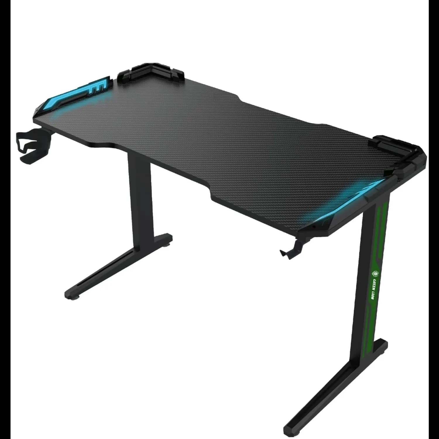 Green Lion Gaming Desk - RGB Light, Black 3