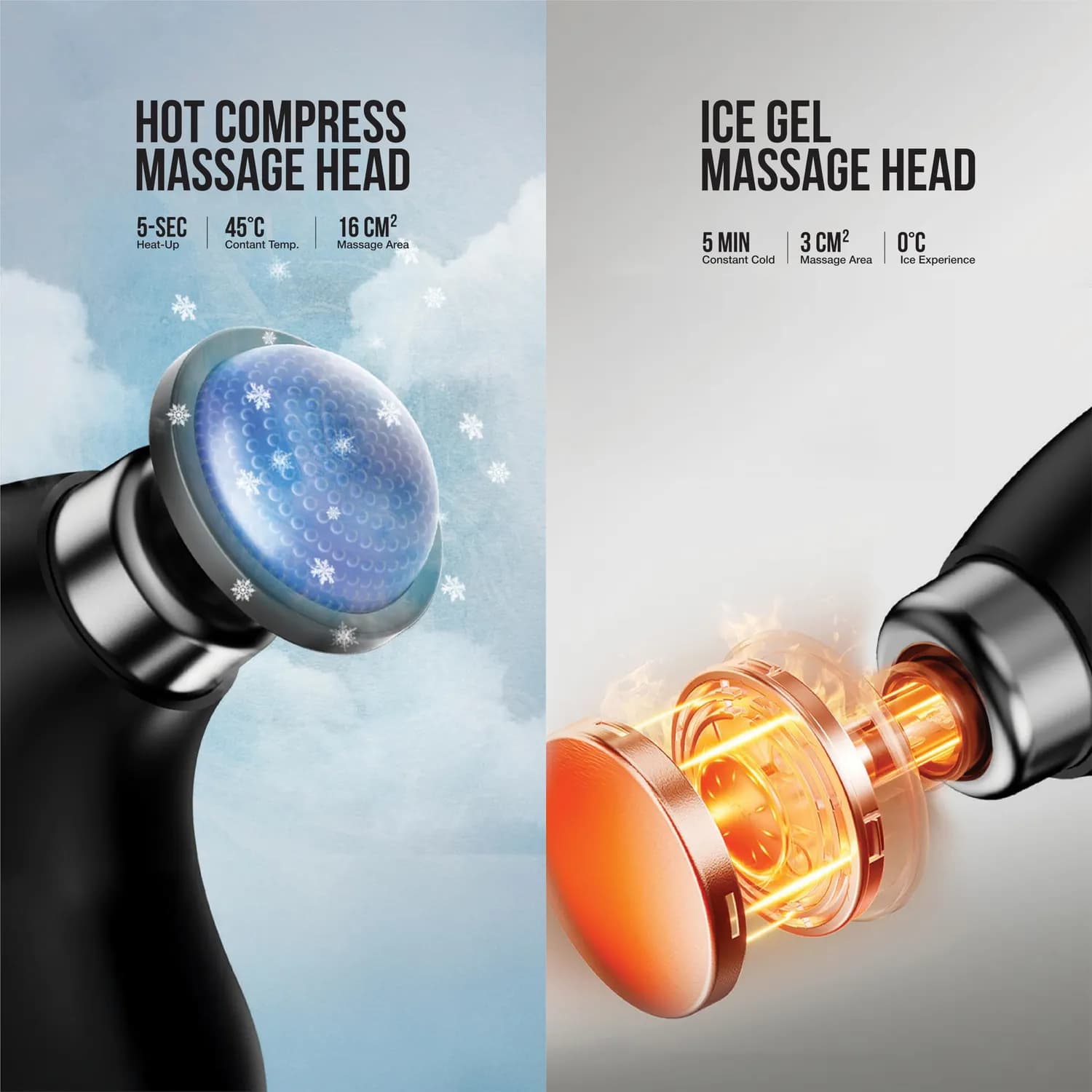 Green Lion Massage Gun - Foldable, 10 Heads, Black 2