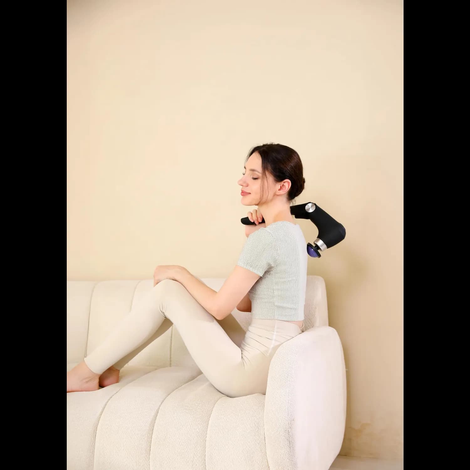Green Lion Massage Gun - Foldable, 10 Heads, Black 5