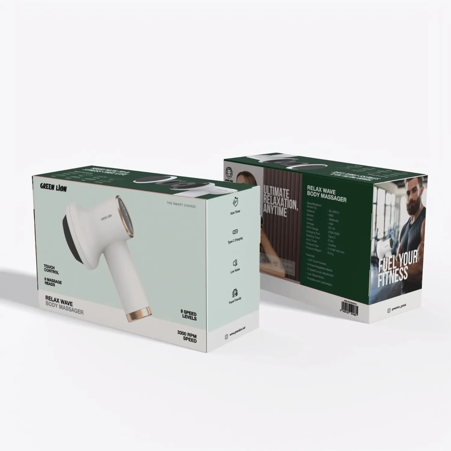 Green Lion Body Massager - 9 Speeds, White 4