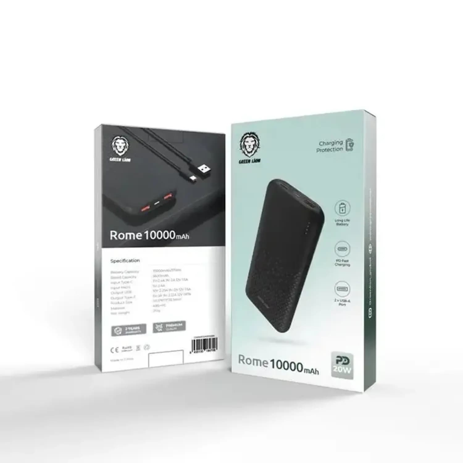 Green Lion Power Bank Rome - 10000mAh, Black 2