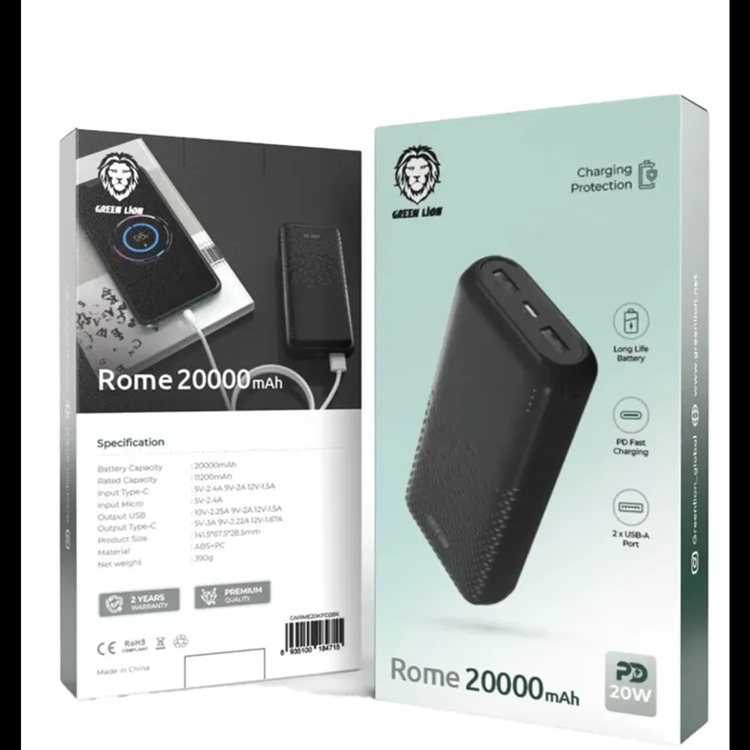 Green Lion Power Bank Rome PD20W 20000mAh - Black 2