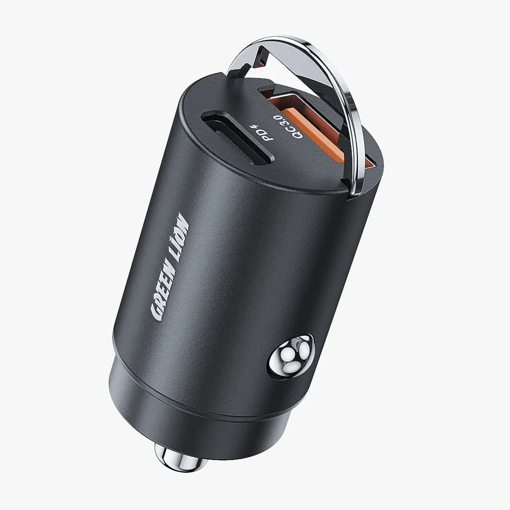 Green Lion Ring Charge Dual Port Car Charger PD 36W - Black 4
