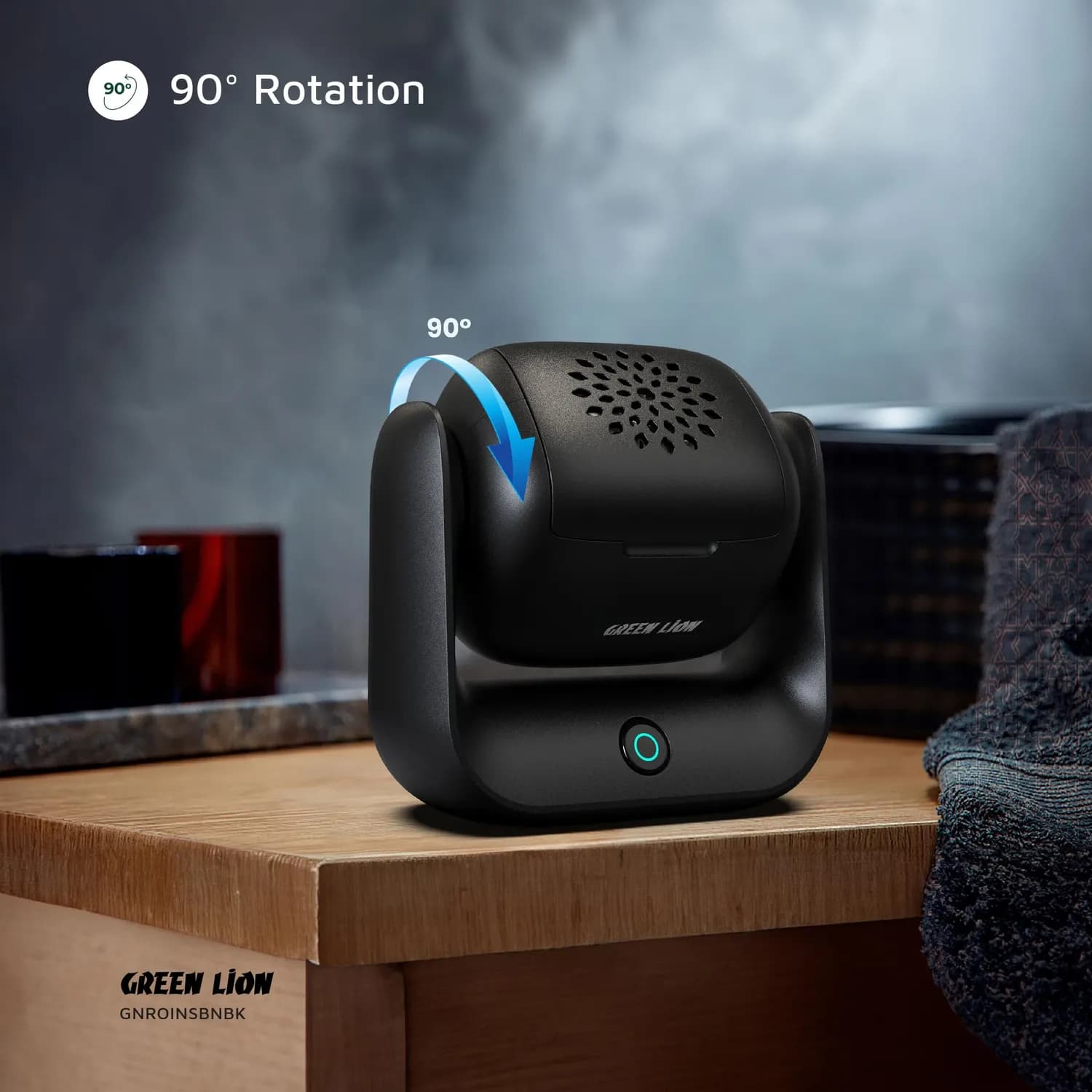 Green Lion Incense Burner - Rotatable, 1500mAh, Black 5