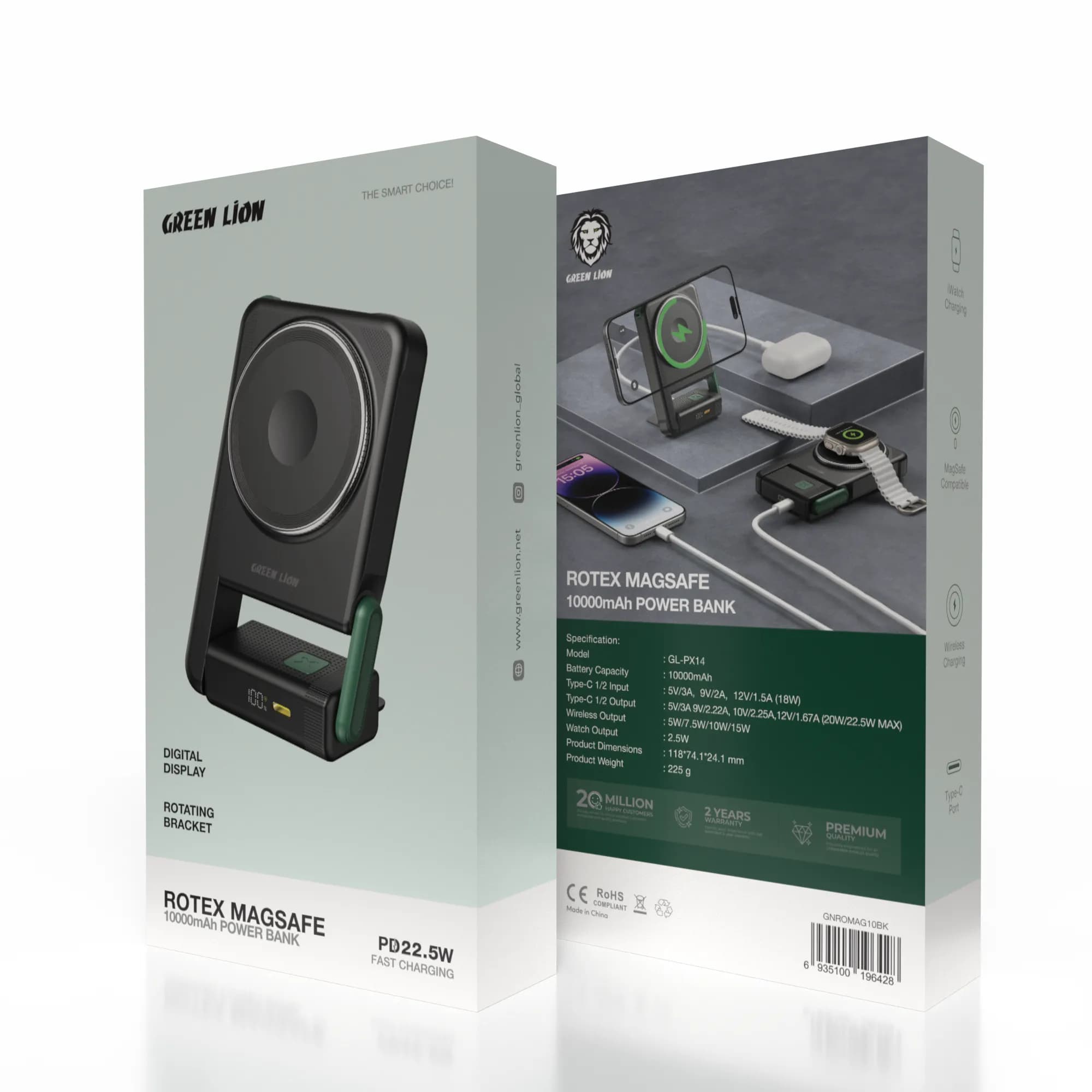 Green Lion Rotex MagSafe 10000mAh Power Bank - Black 4