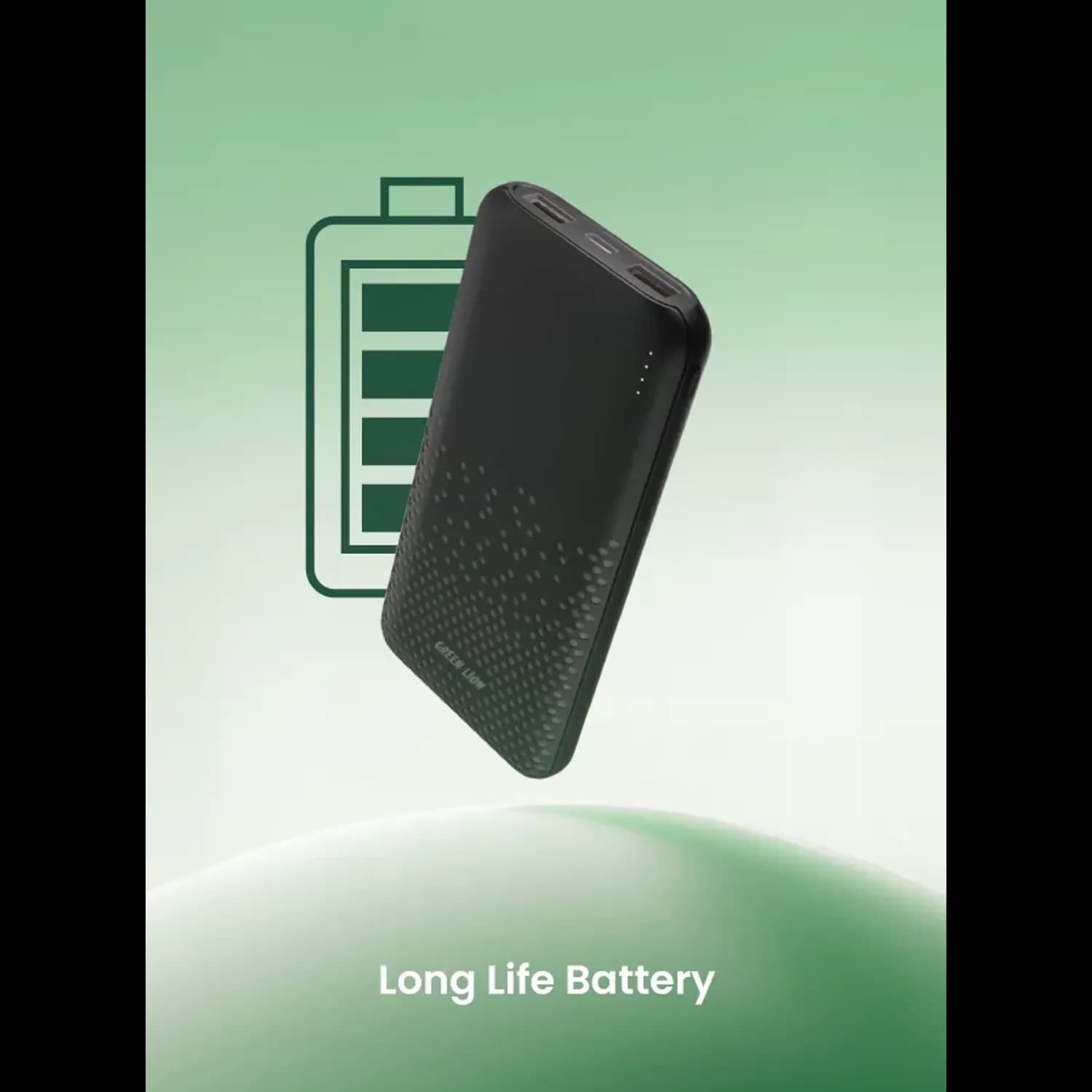 Green Lion Power Bank Rome 10000mAh - Dual USB-A, Black 2