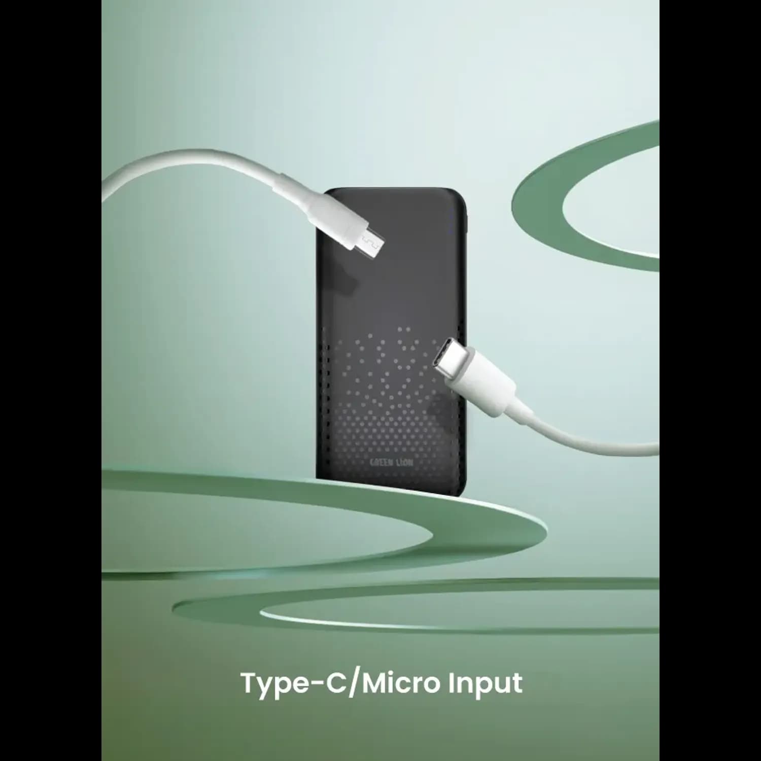 Green Lion Power Bank Rome 10000mAh - Dual USB-A, Black 3