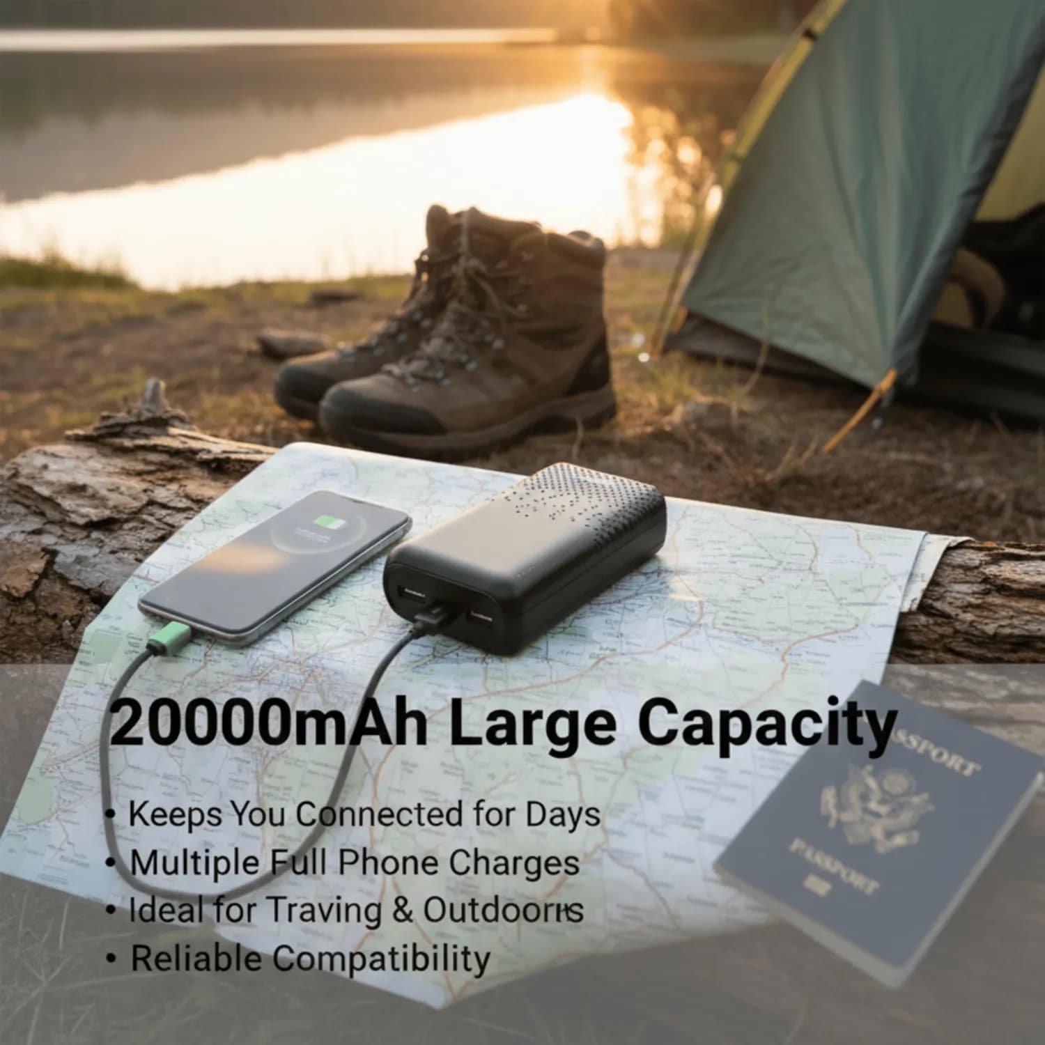 Green Lion Power Bank Rome Series - 20000mAh, Black 5