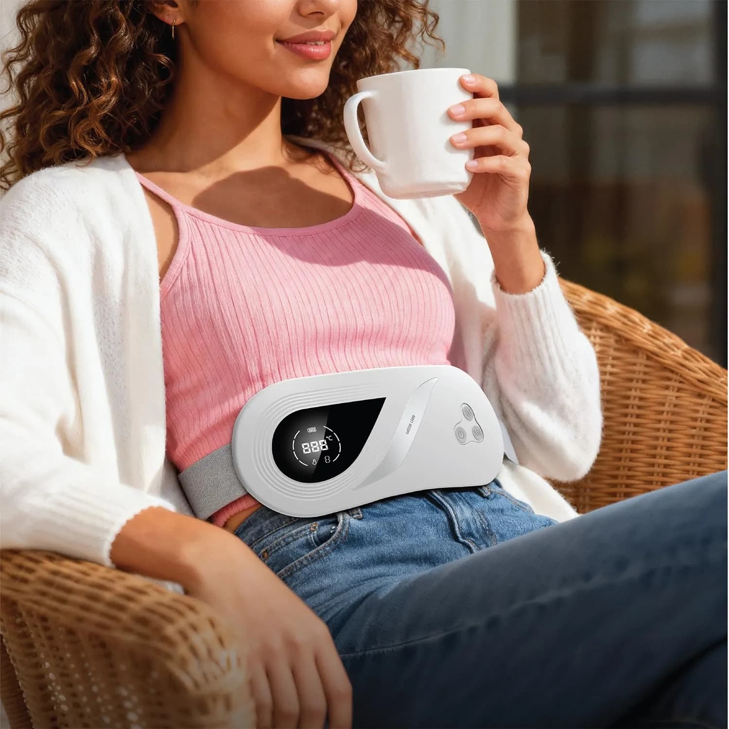 Green Lion Heating Pad - Rechargeable, Cordless, White 2