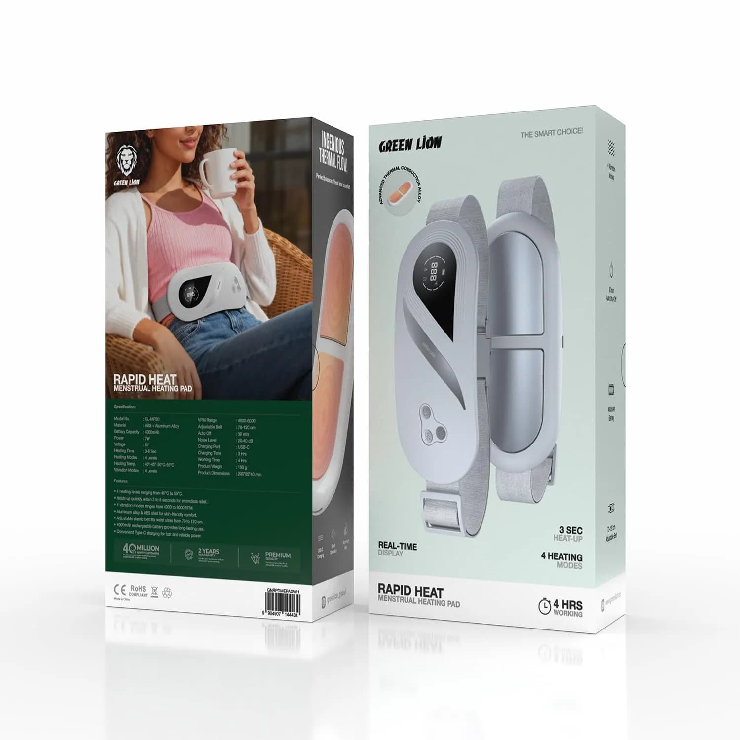 Green Lion Heating Pad - Rechargeable, Cordless, White 3