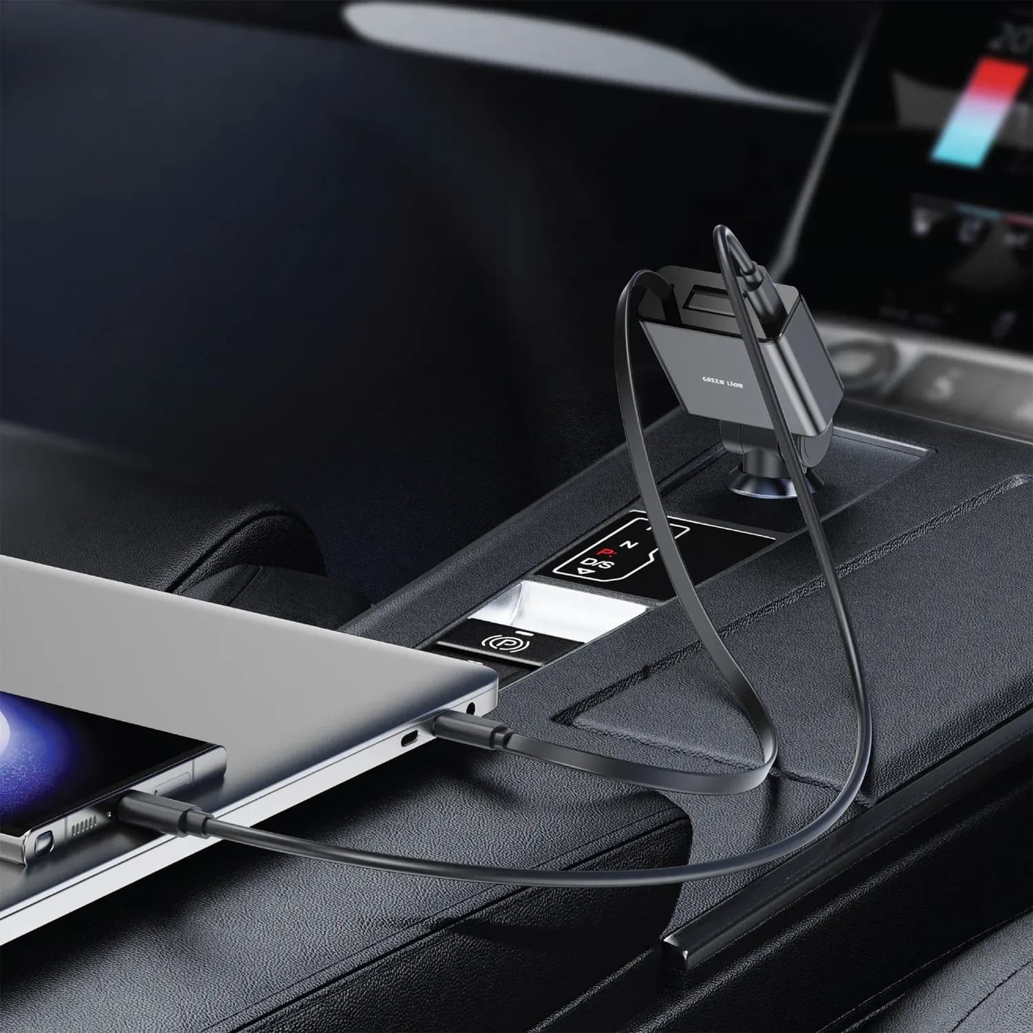 Green Lion Car Charger - 75W PD 45W, Grey 2