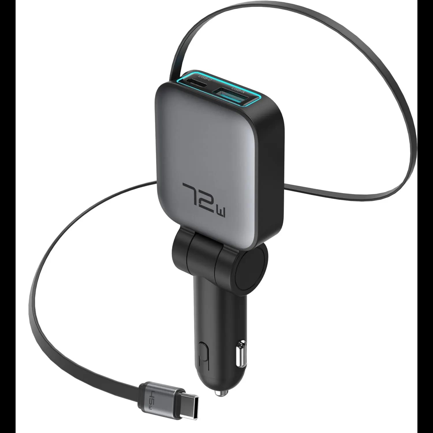 Green Lion Car Charger - 99W Retractable, 5-in-1, Digital Display 1