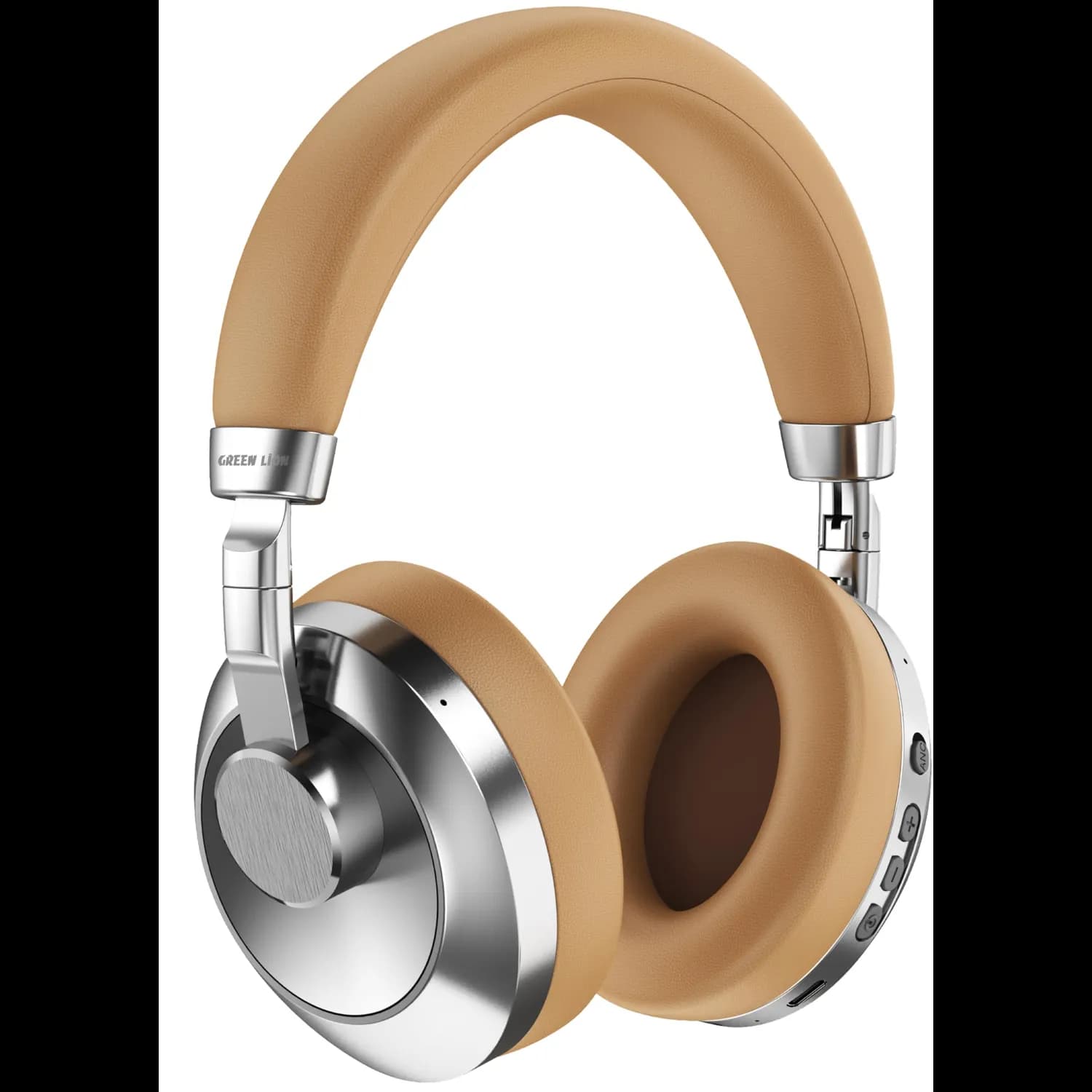 Green Lion Headphones Rhythm X50 ANC - 50H Playtime, Brown — Black 2