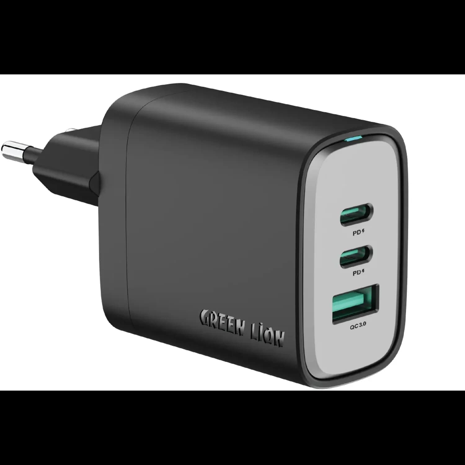 Green Lion Wall Charger Supra - 65W GaN, USB-A & 2 USB-C, Black 1 Green Lion Wall Charger Supra - 65W GaN, USB-A & 2 USB-C, Black 1