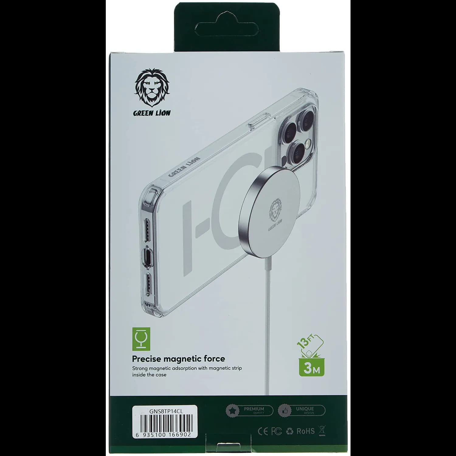 Green Lion Silicone Case iPhone 14 Pro - Strong Magnet, Purple 2