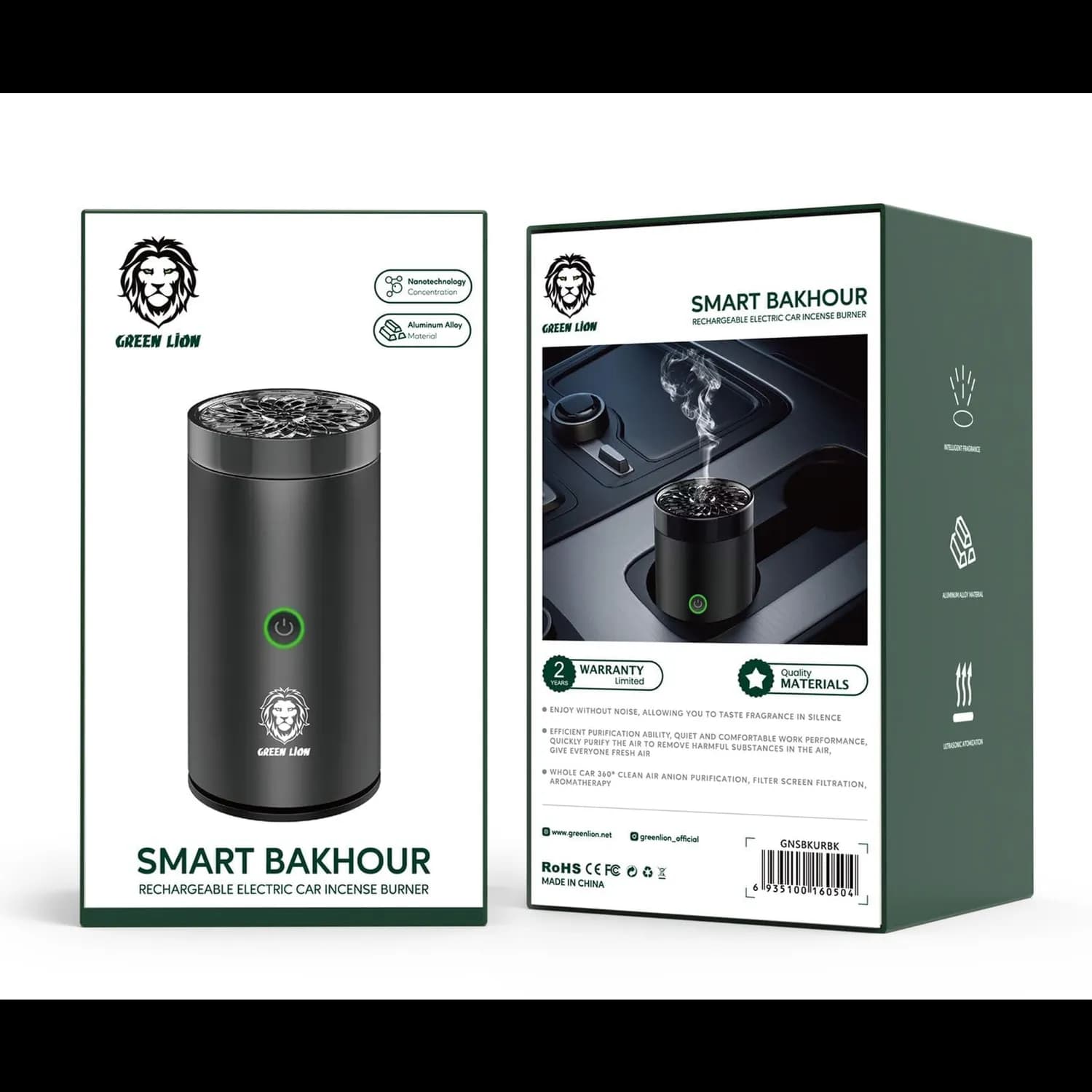 Green Lion Electric Bakhour Burner - Rechargeable USB-C, Black 4