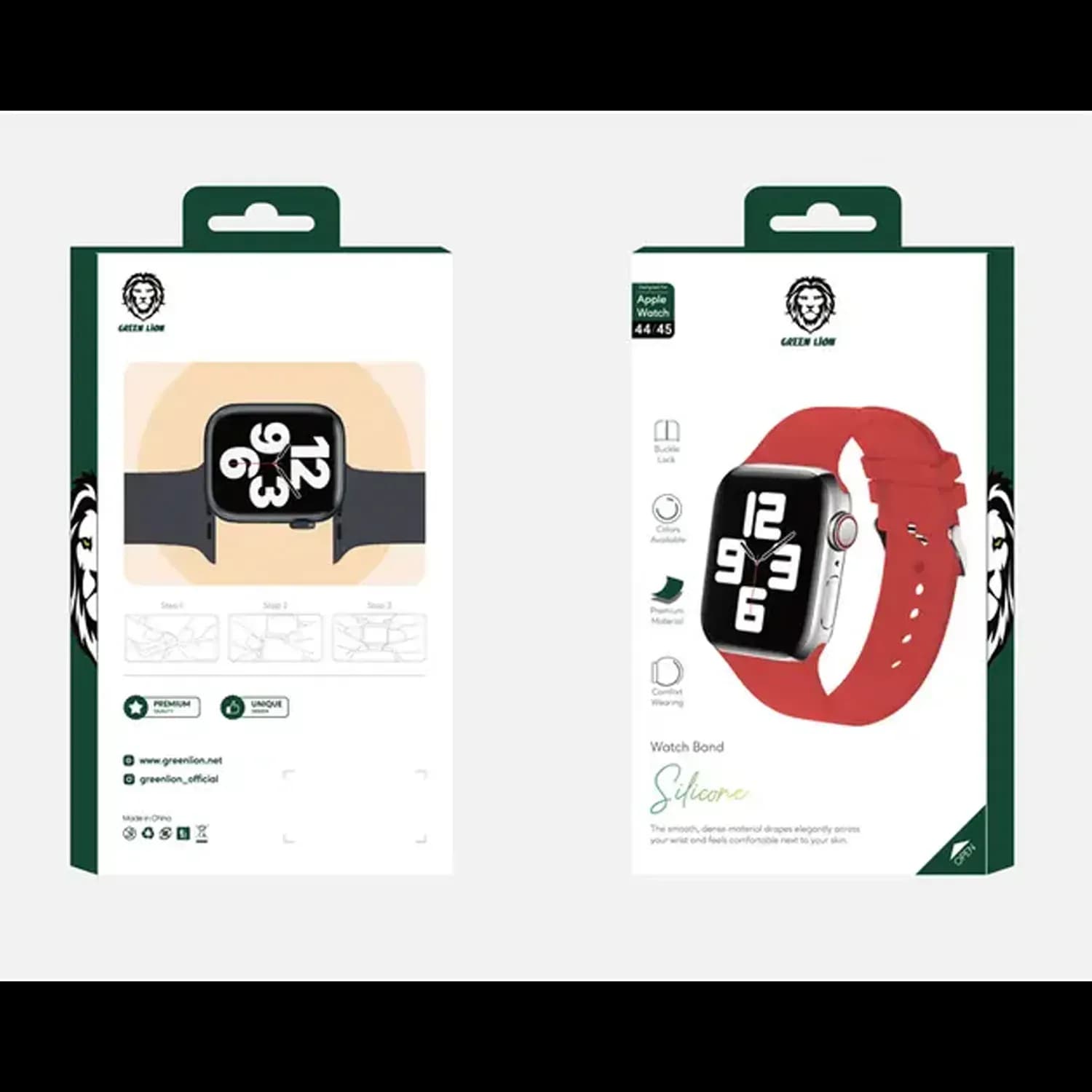 Green Lion Silicone Band - Scratch-Resistant, Red 2