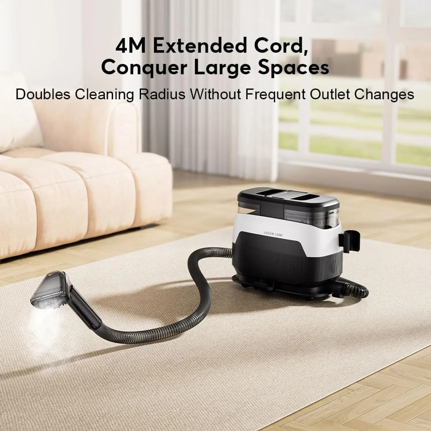 Green Lion Carpet Cleaner Steam Pro - Dual Tank, 12kPa, Black 2