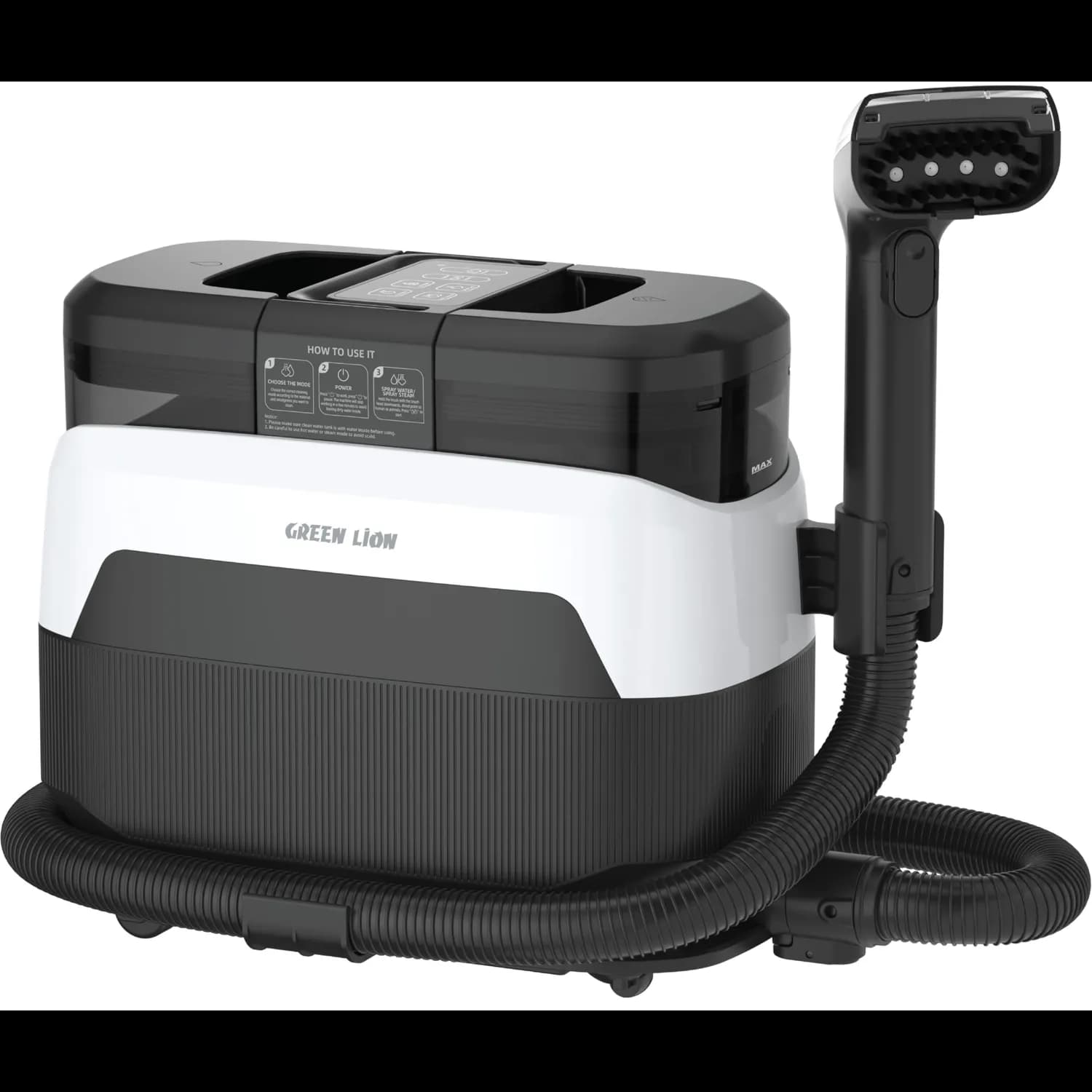 Green Lion Carpet Cleaner Steam Pro - Dual Tank, 12kPa, Black 1
