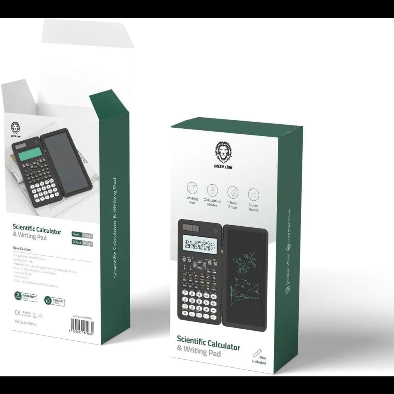 Green Lion Scientific Calculator & Writing Pad - Black 3