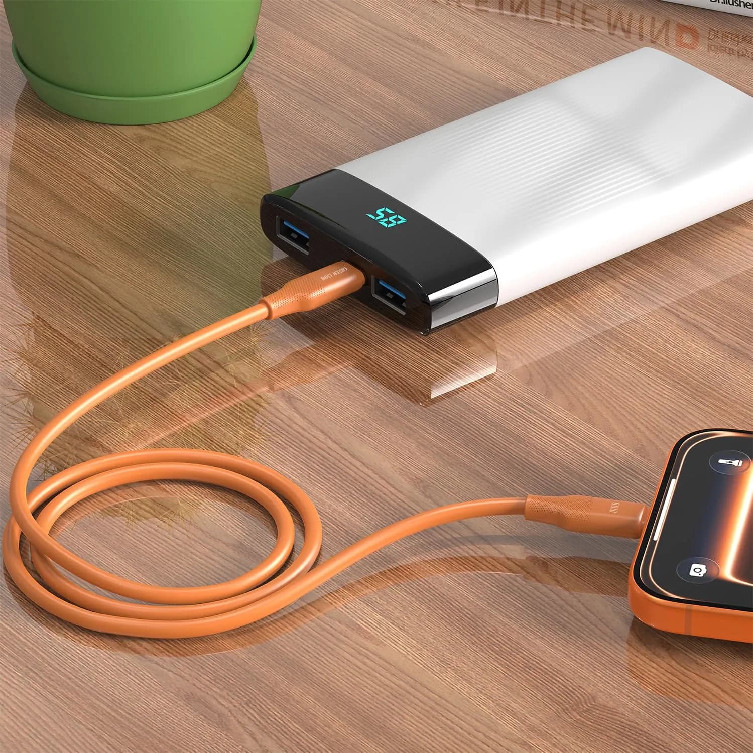 Green Lion USB-C Cable - 60W Fast Charge, Orange 2