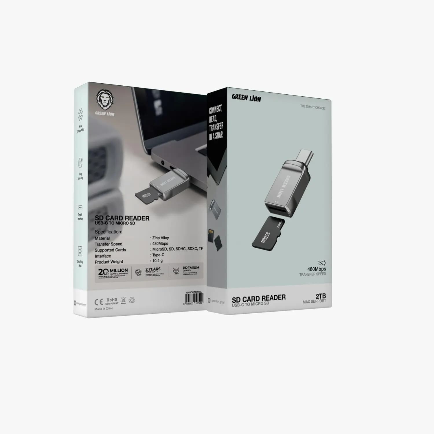 Green Lion SD Card Reader - USB-C, Silver 5