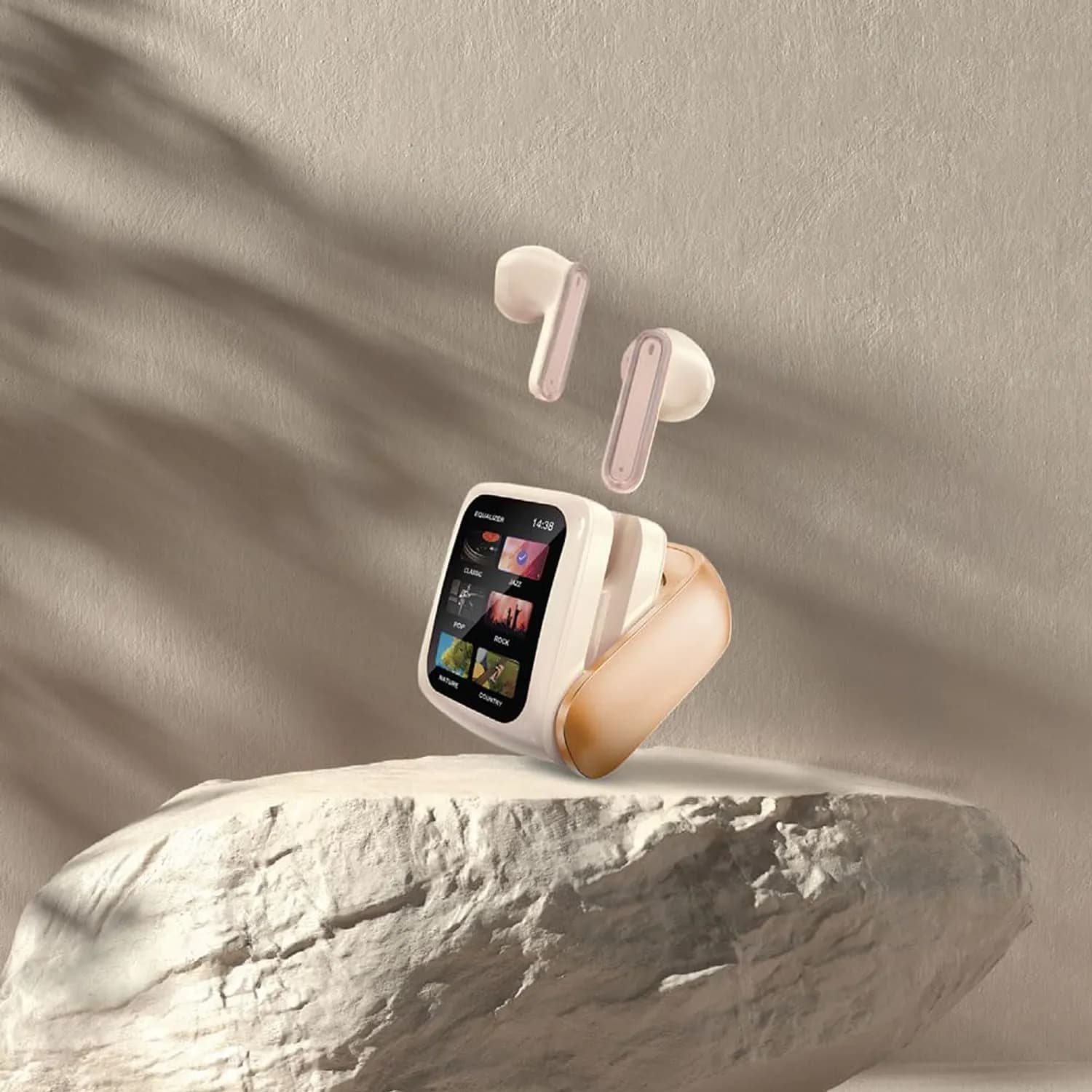 Green Lion Earbuds - ENC, Touch Display, Beige 5