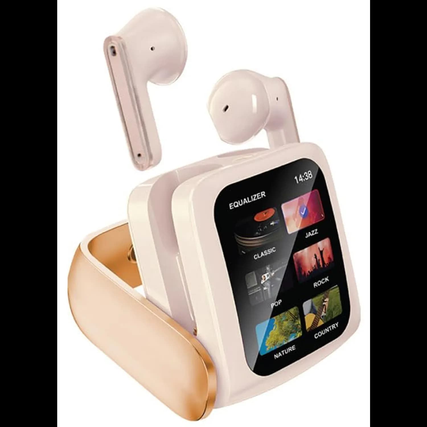 Green Lion Earbuds - ENC, Touch Display, Beige 1