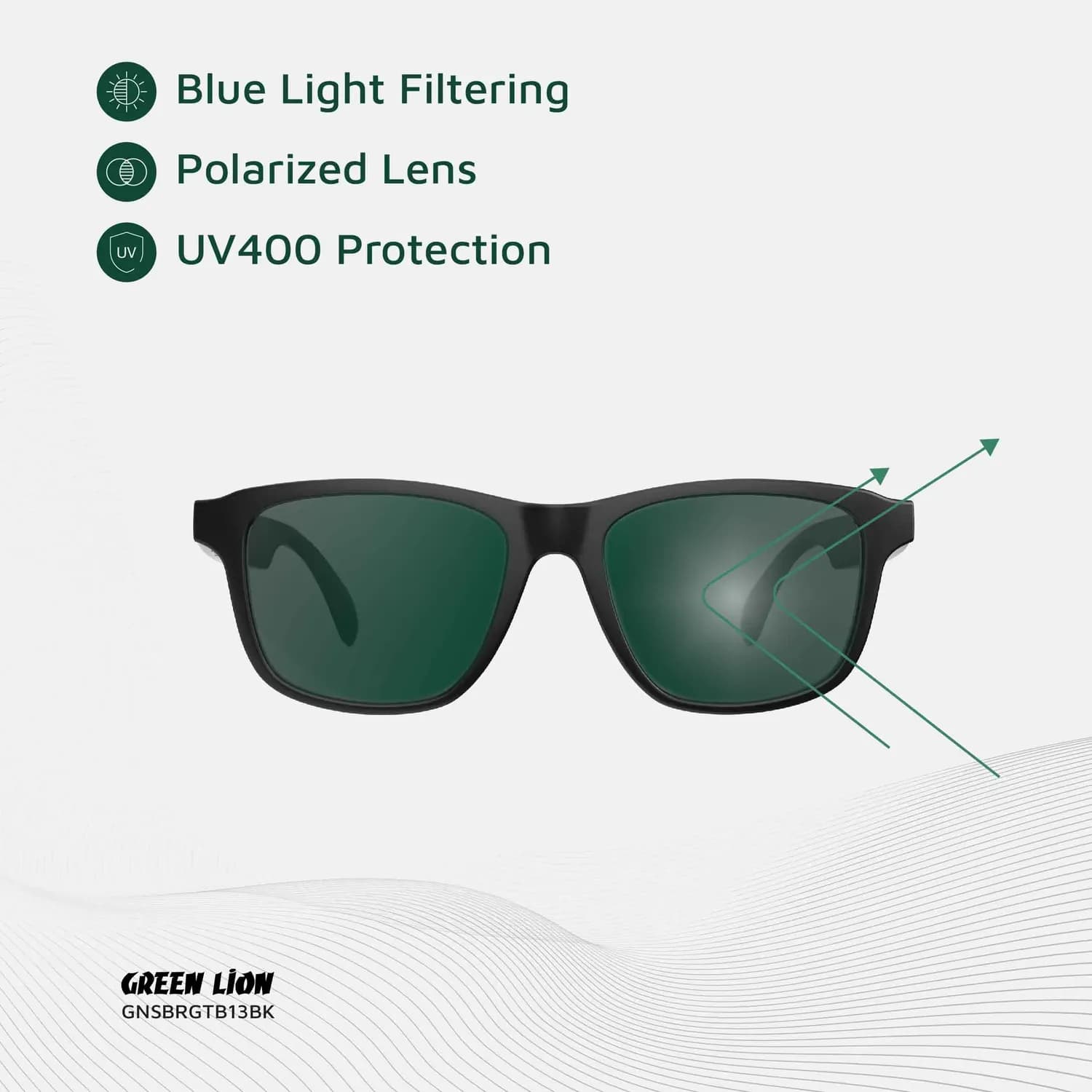 Green Lion Smart Glasses Sydney - Lightweight, Black 4