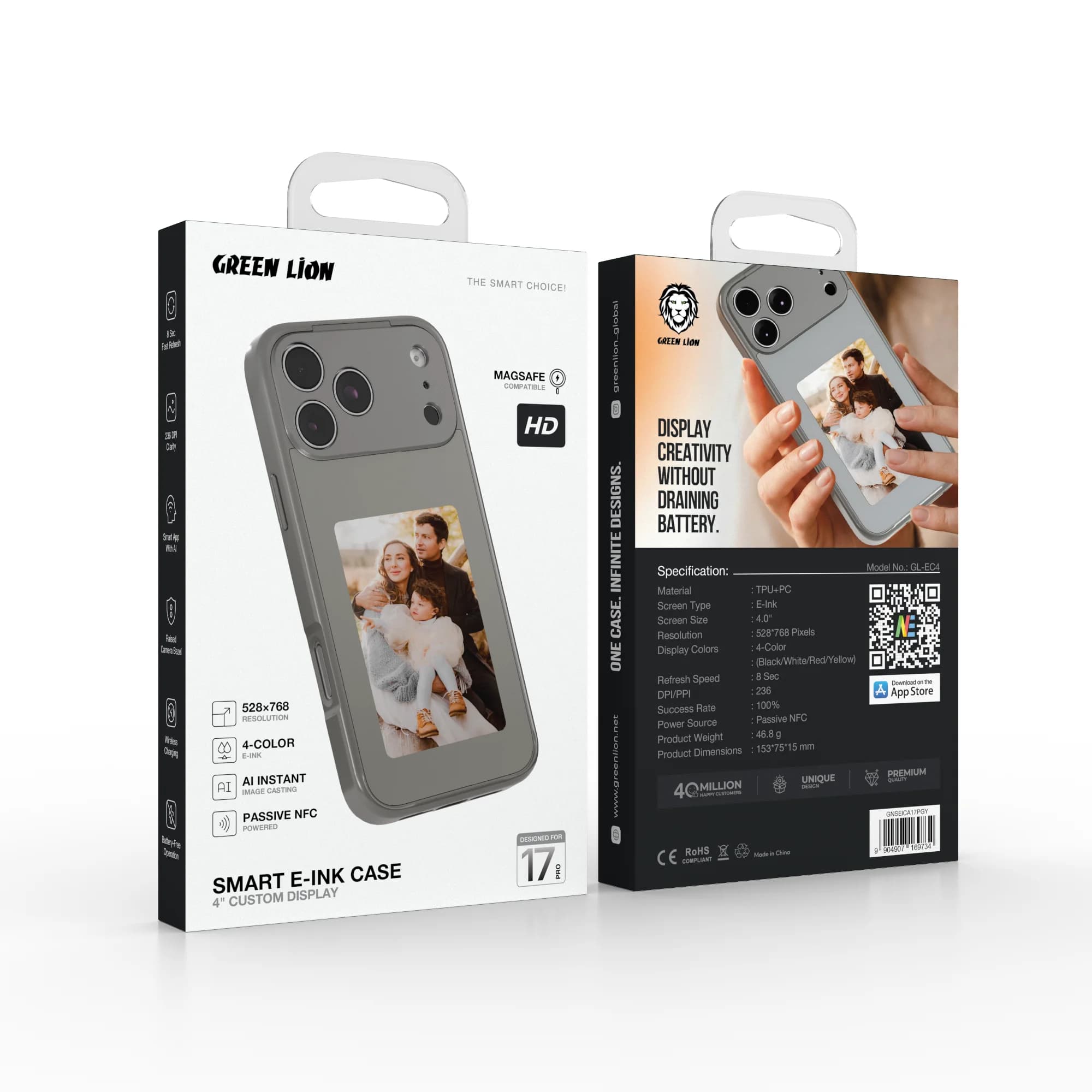 Green Lion E-Ink Case 17 Pro - 4.0 Inch Display, Gray 4