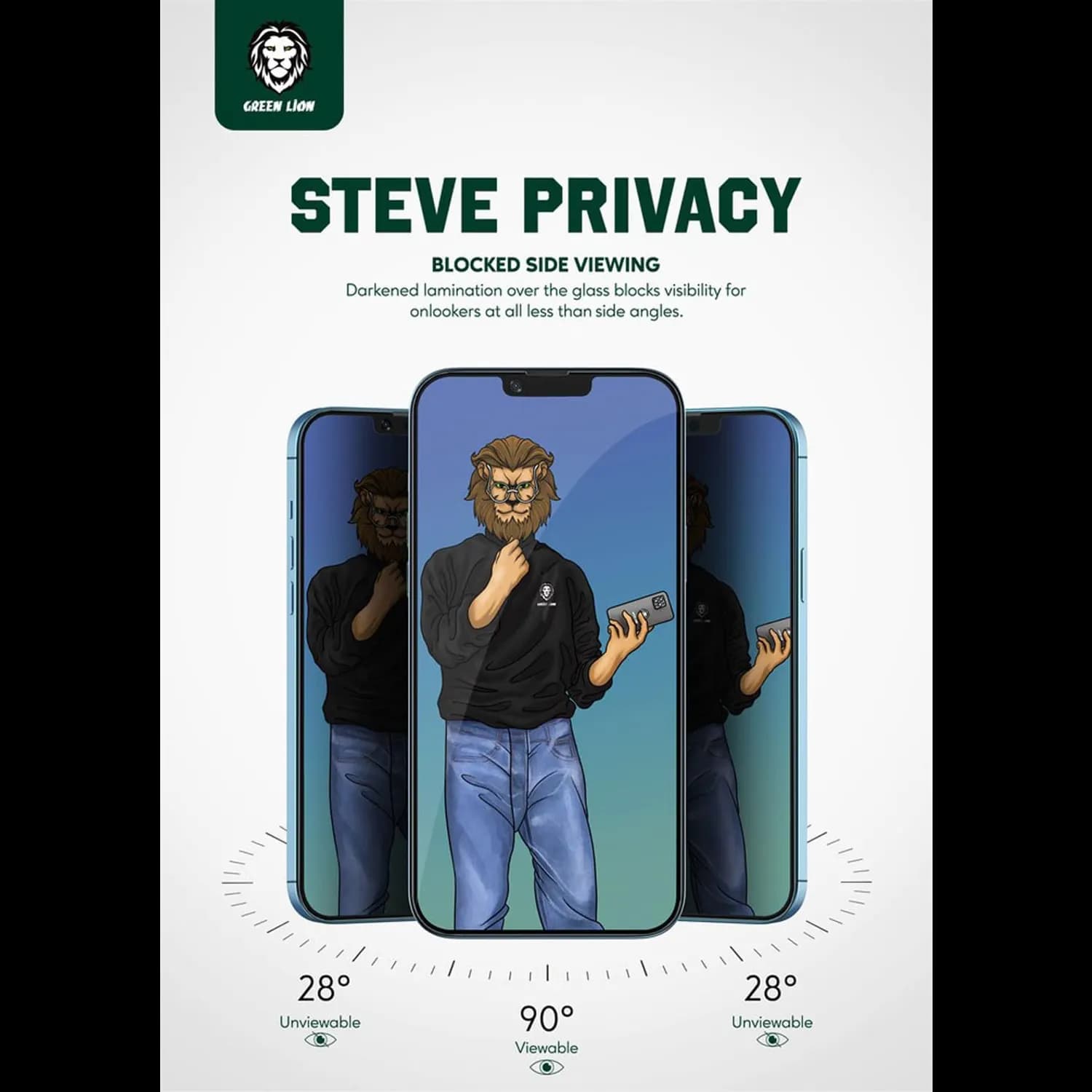 Green Lion Screen Protector iPhone 11 - 9H Privacy Anti-Peeping Glass 3