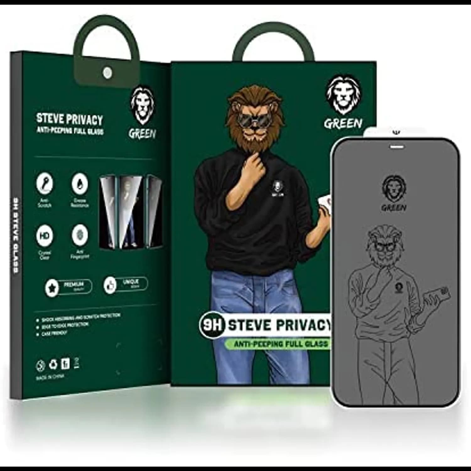 Green Lion Screen Protector iPhone 12/12 Pro - 9H Privacy Glass 5
