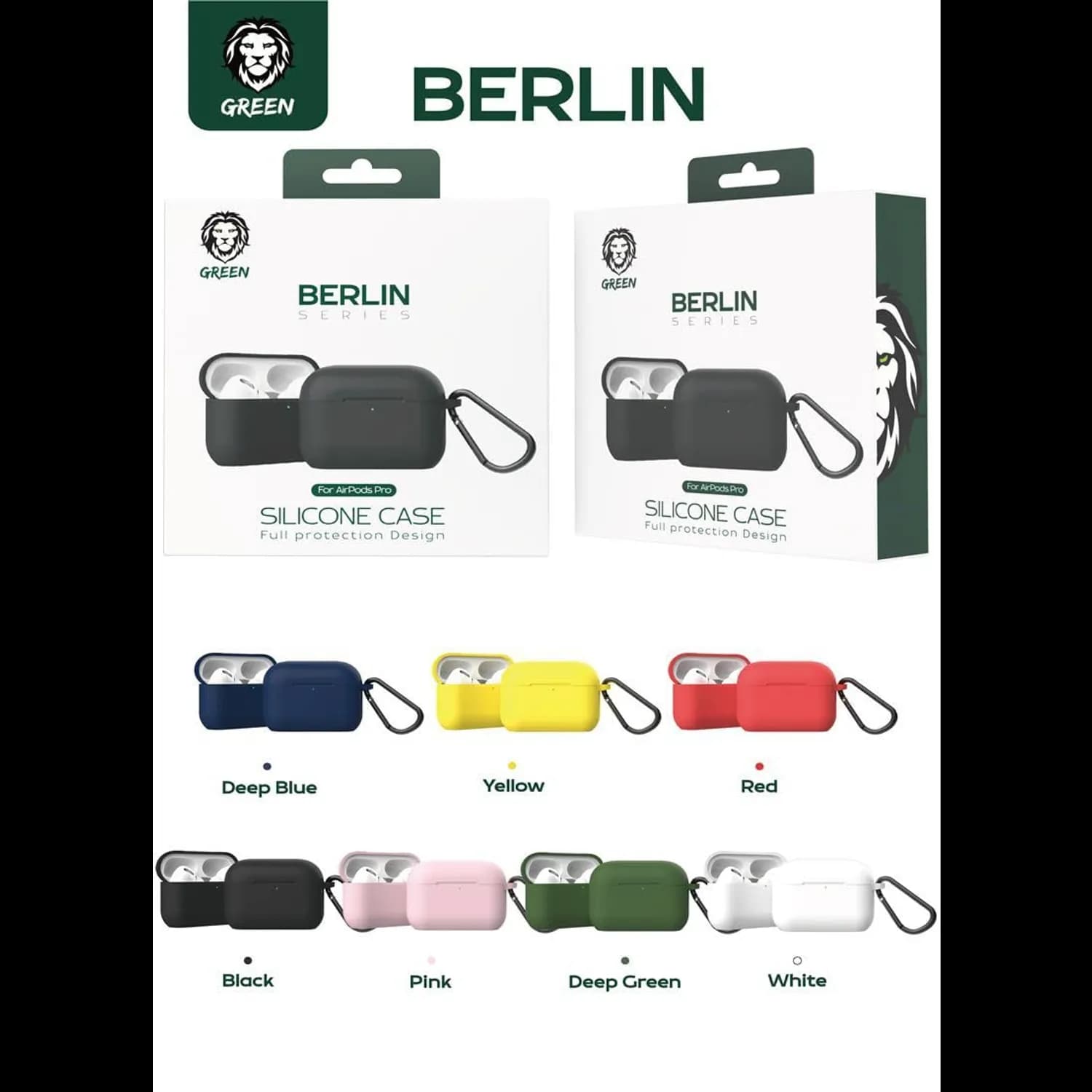 Green Lion AirPods 3 Case Berlin Series - Silicone, Black 2