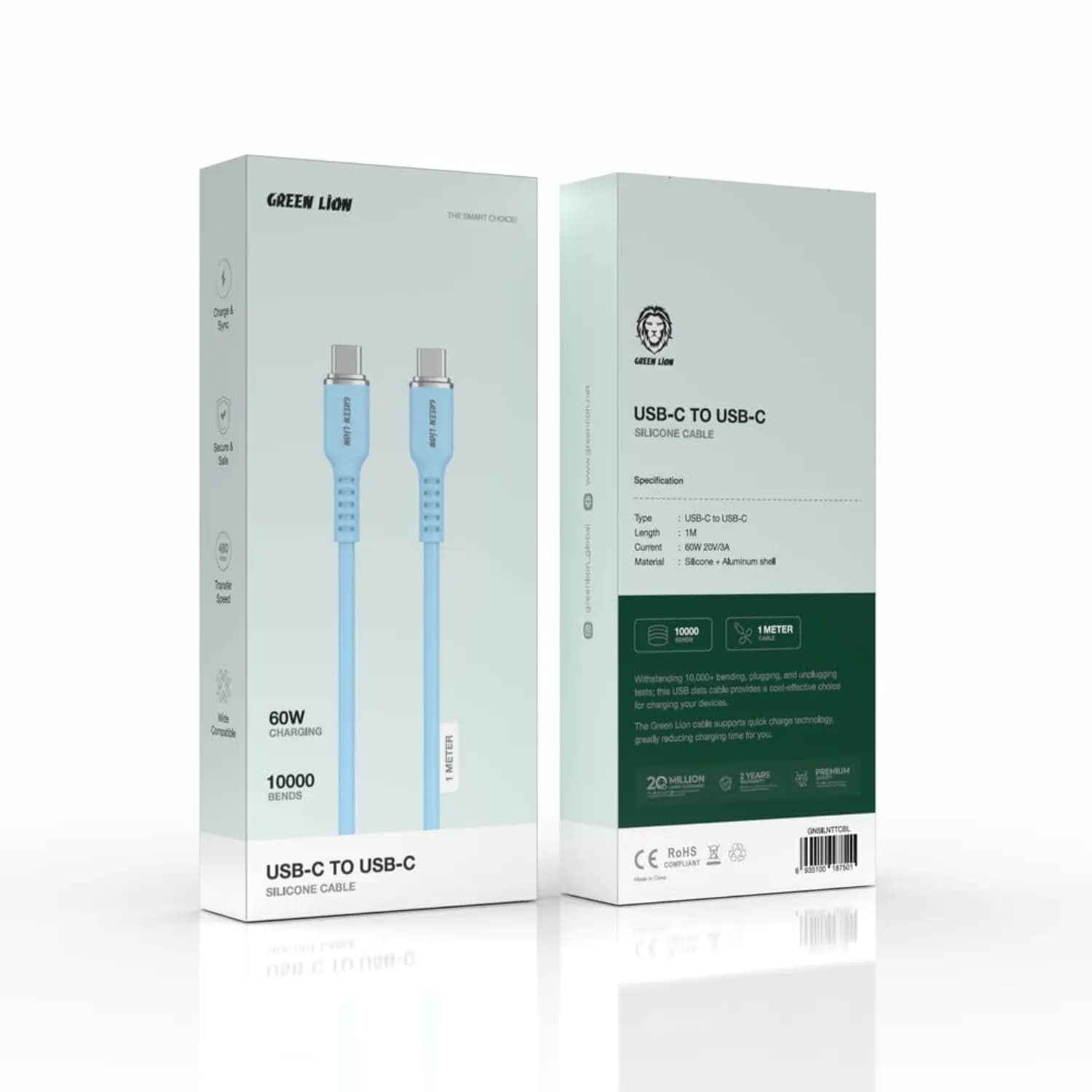 Green Lion USB-C Cable - 60W, Blue 2