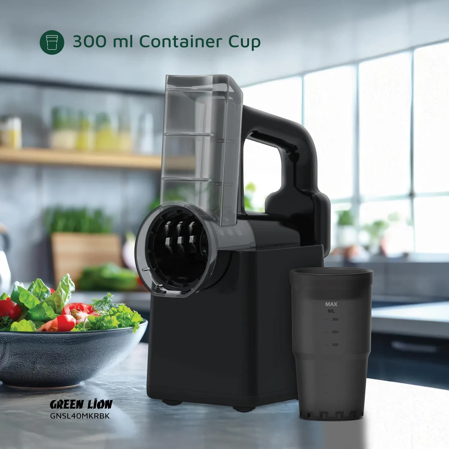 Green Lion Electric Salad Maker - Rechargeable, 3 Graters, Black 2